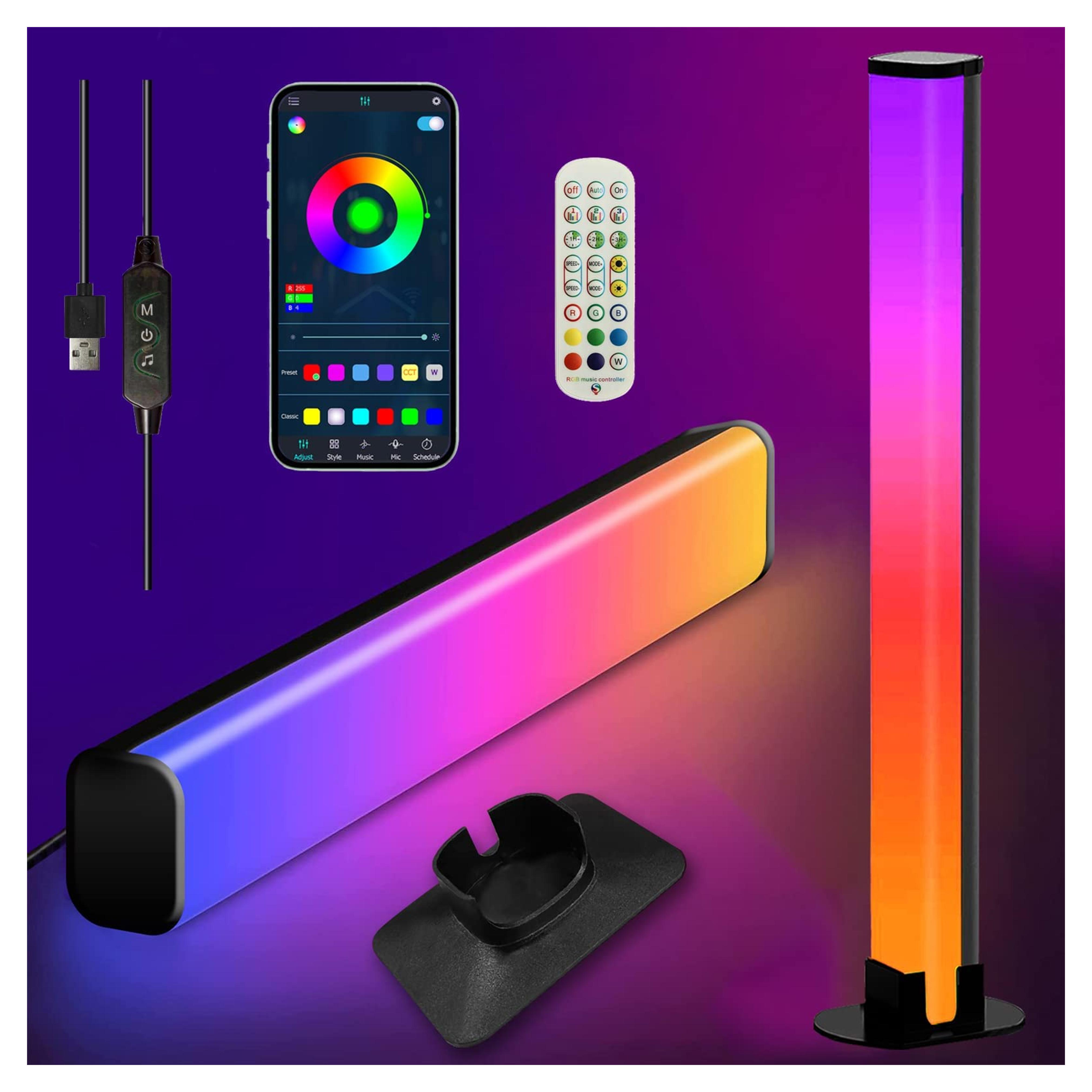 Amazon.com: ohso LED RGB Light Bar Dimmable Color Changing Rainbow Streamer Game Smart Light with Music Sync, APP Bluetooth Controlled TV Ambient Backlight, 2 pcs : Tools & Home Improvement