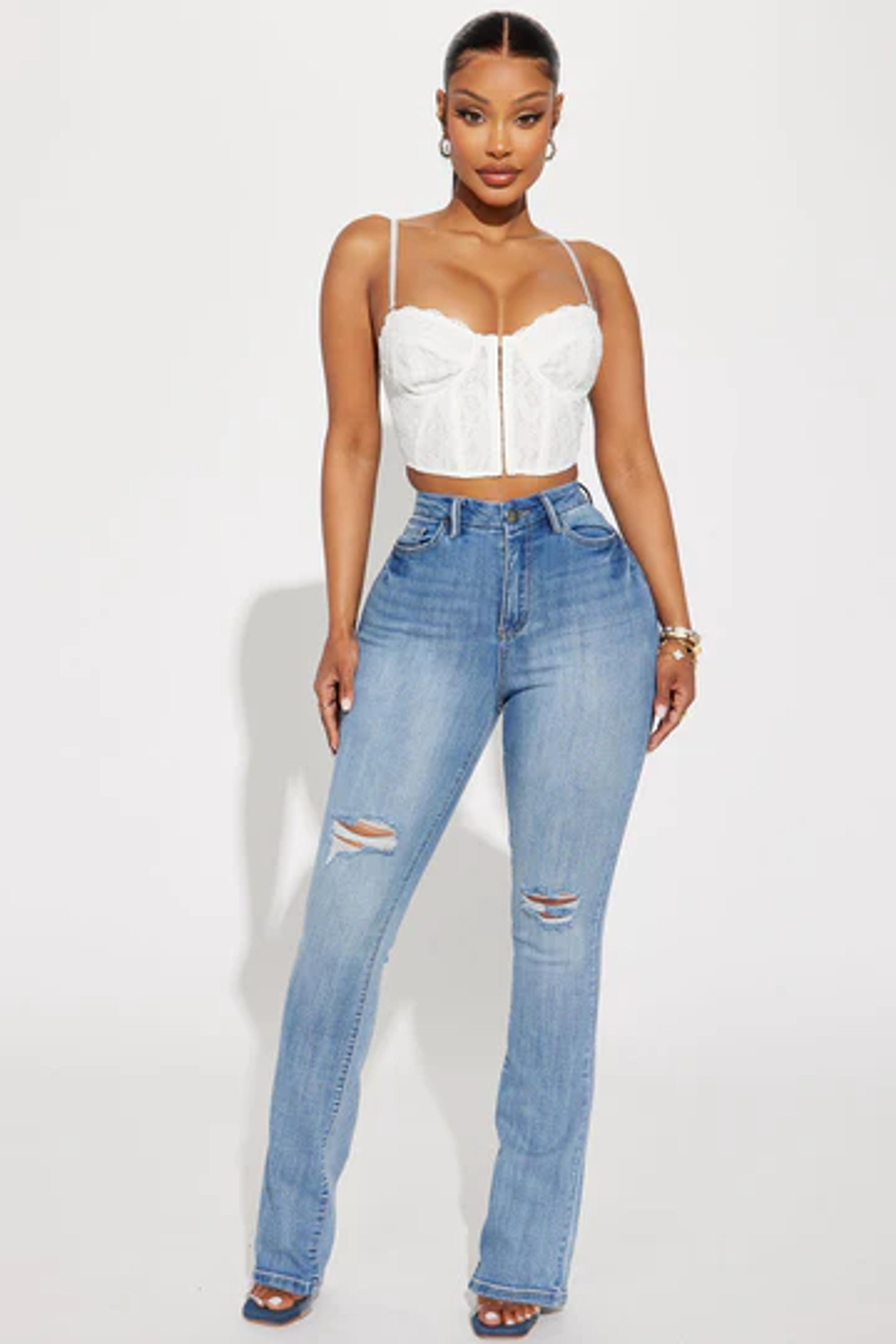 Right On Time Stretch Bootcut Jean - Medium Wash | Fashion Nova, Jeans | Fashion Nova