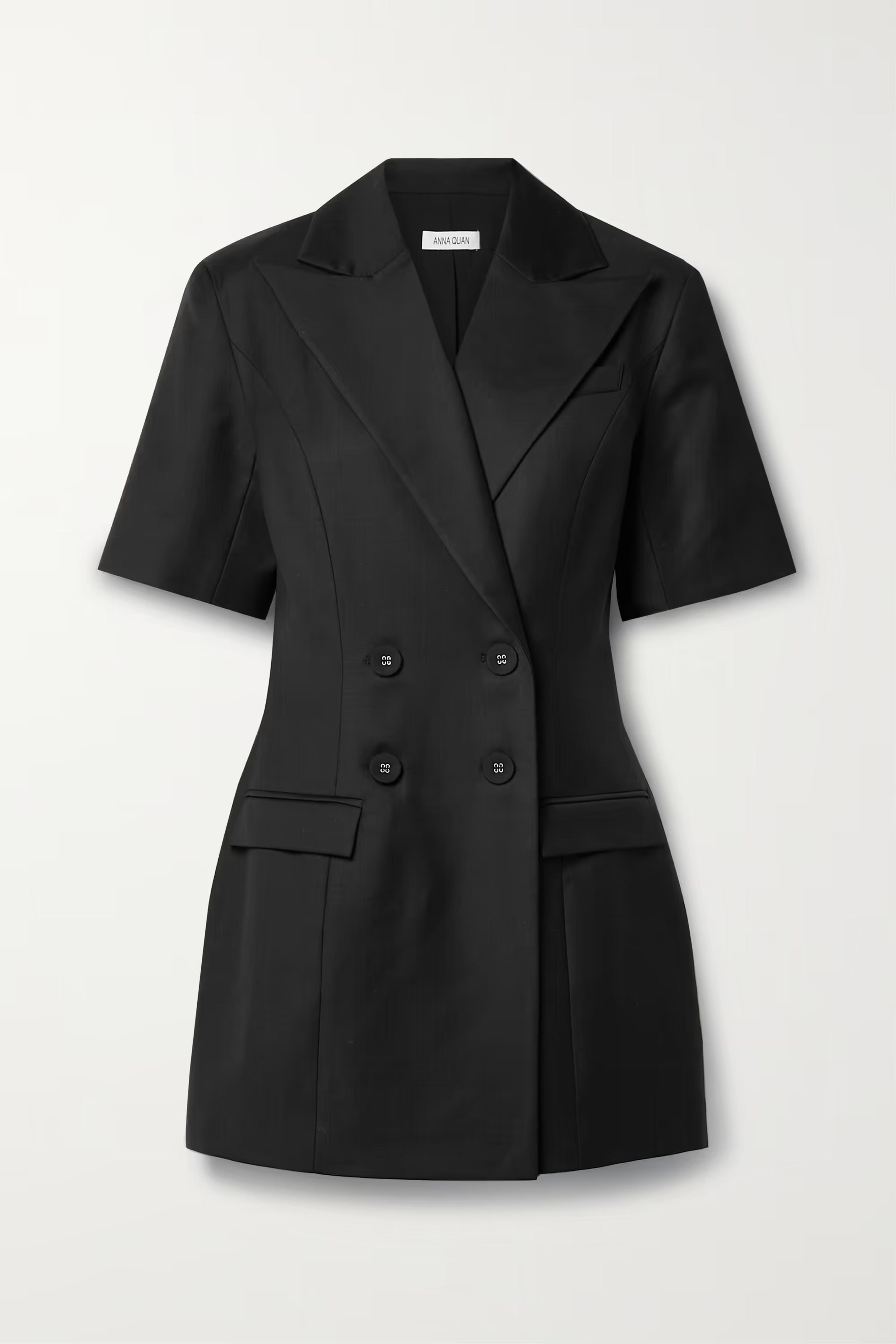 ANNA QUAN Forbes double-breasted wool-twill mini dress | NET-A-PORTER