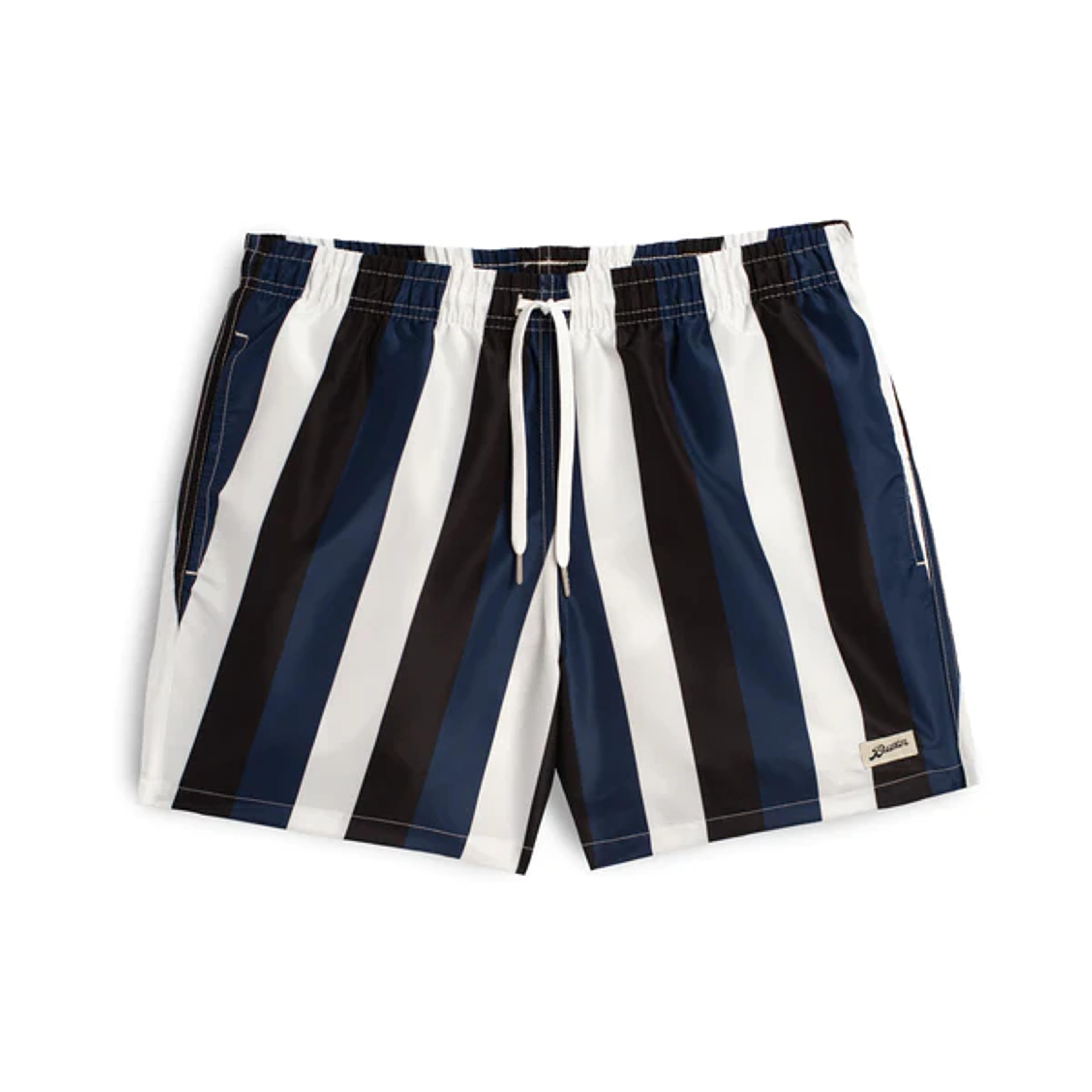 Blue & Black Stripe Swim Trunk | Bather