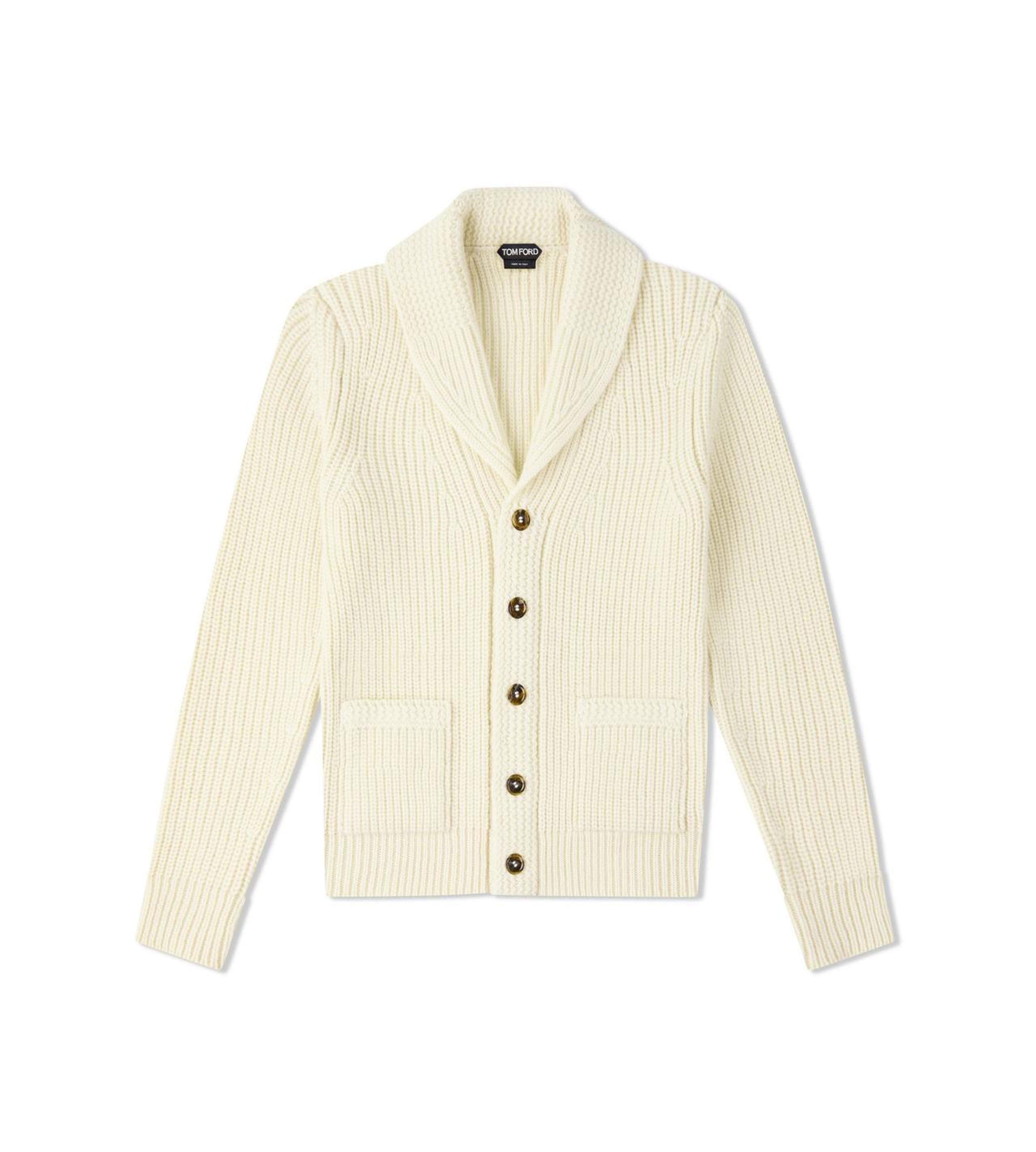 CASHMERE MOHAIR SHAWL COLLAR CARDIGAN