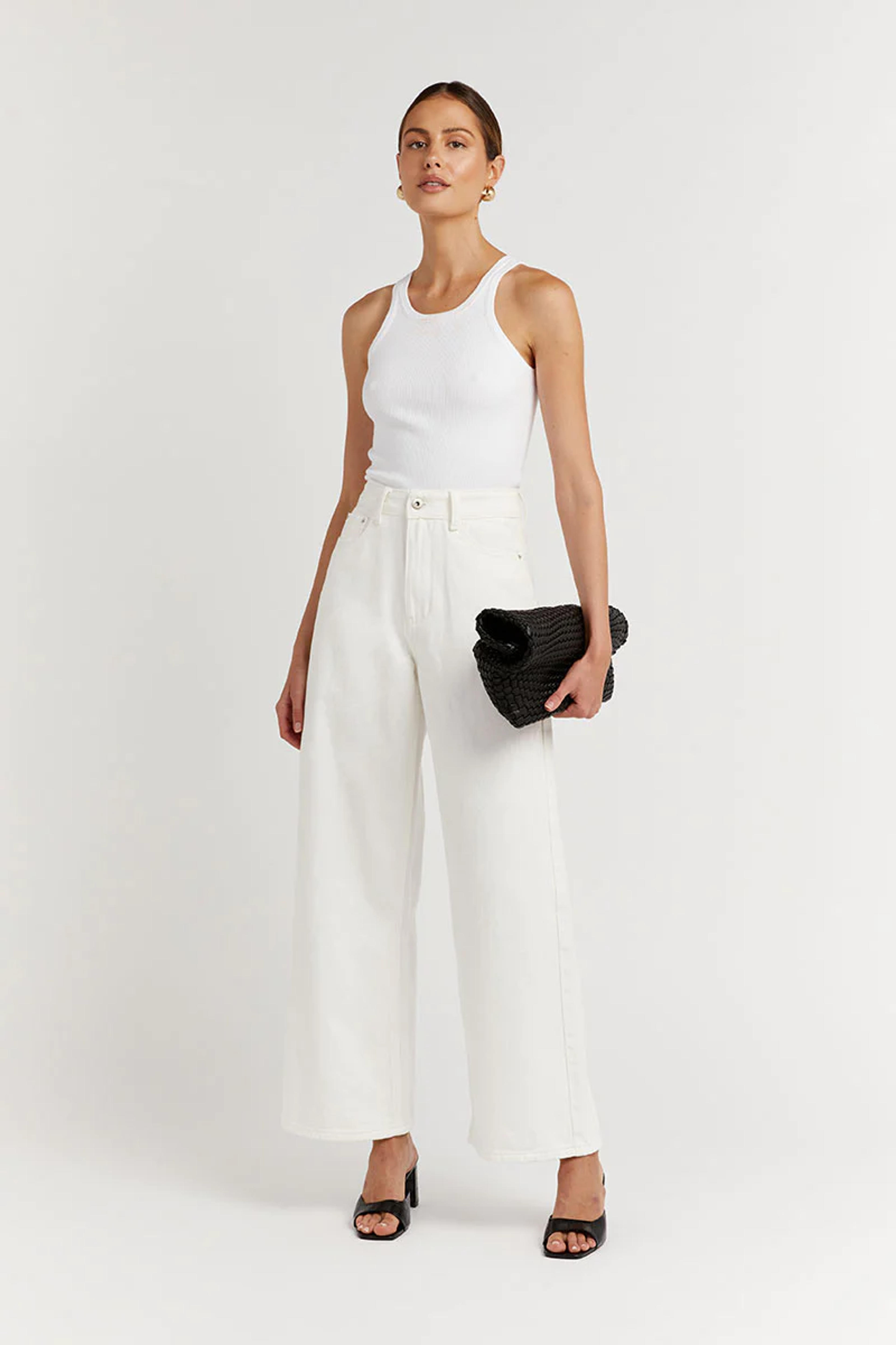 KLOSS WHITE RIB KNIT TOP