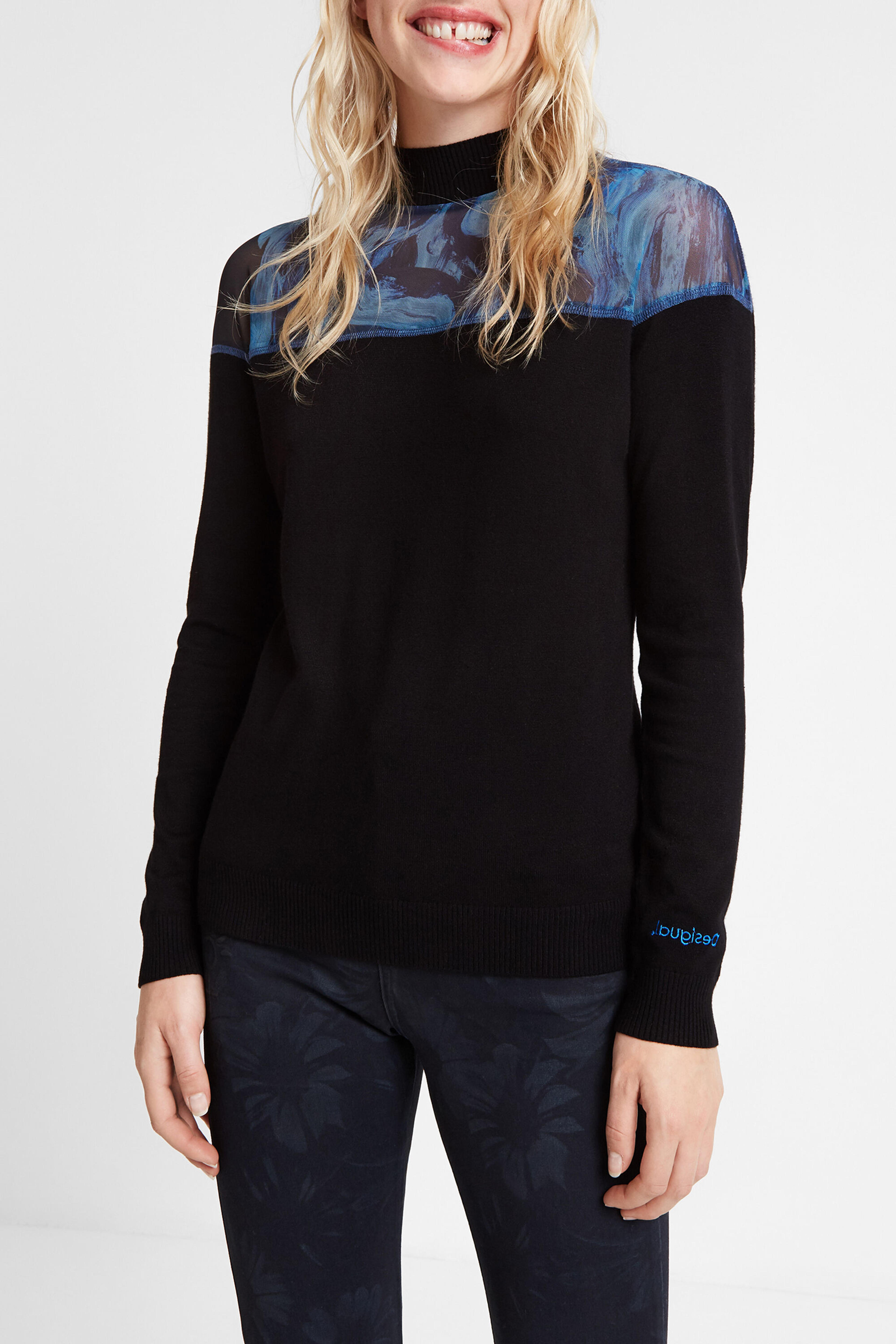 Viscose jumper Perkins neck | Desigual.com