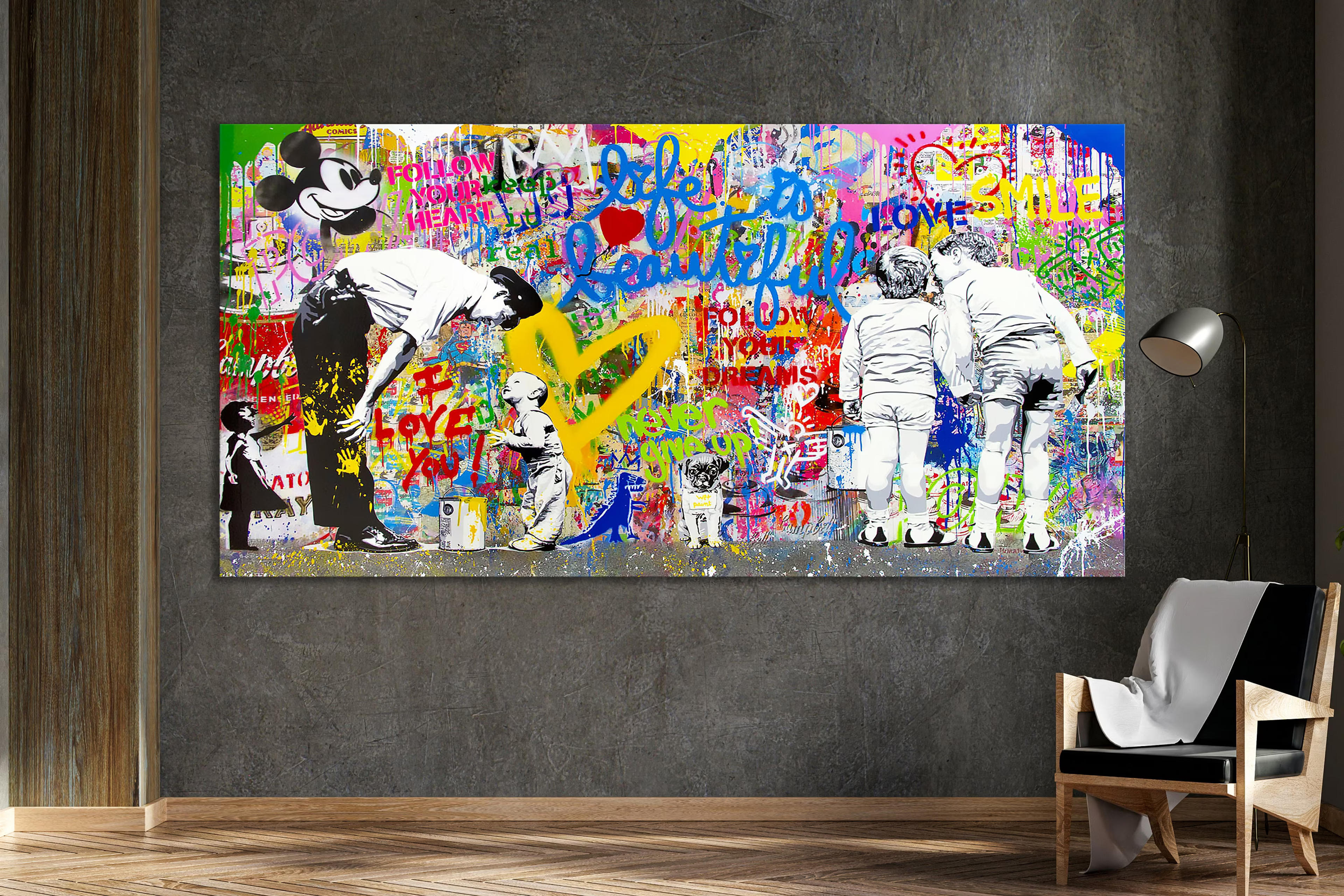 Pop Wall Street Graffiti Canvas Brainwash Urban Art Print - Etsy