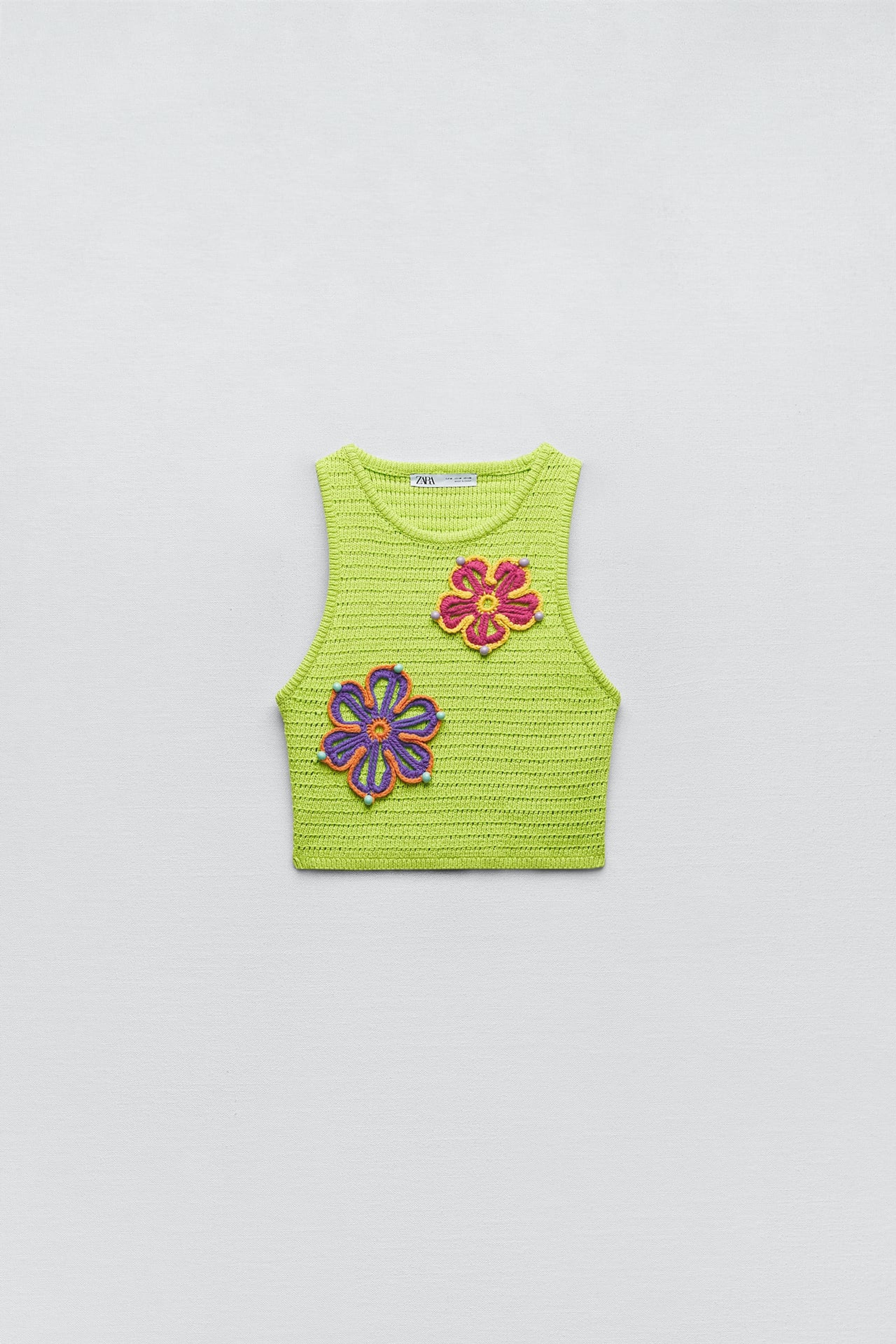 CROCHET KNIT TOP - Neon green | ZARA United States