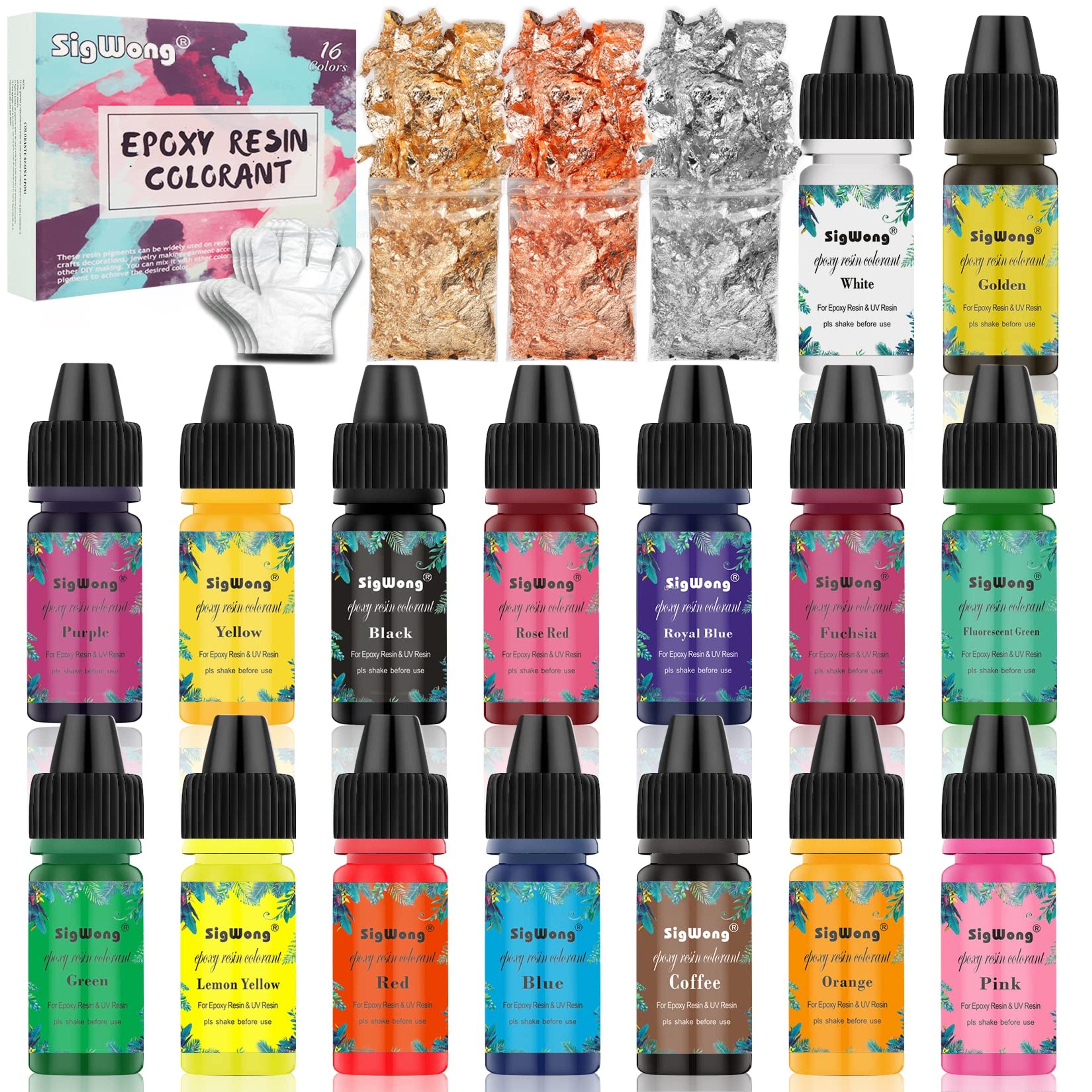 Amazon.com : Epoxy Resin Pigment - 16 Color Liquid Translucent Epoxy Resin Colorant, Highly Concentrated Epoxy Resin Dye for DIY Jewelry Making, AB Resin Coloring for Paint, Craft - 10ml Each : Arts, Crafts & Sewing