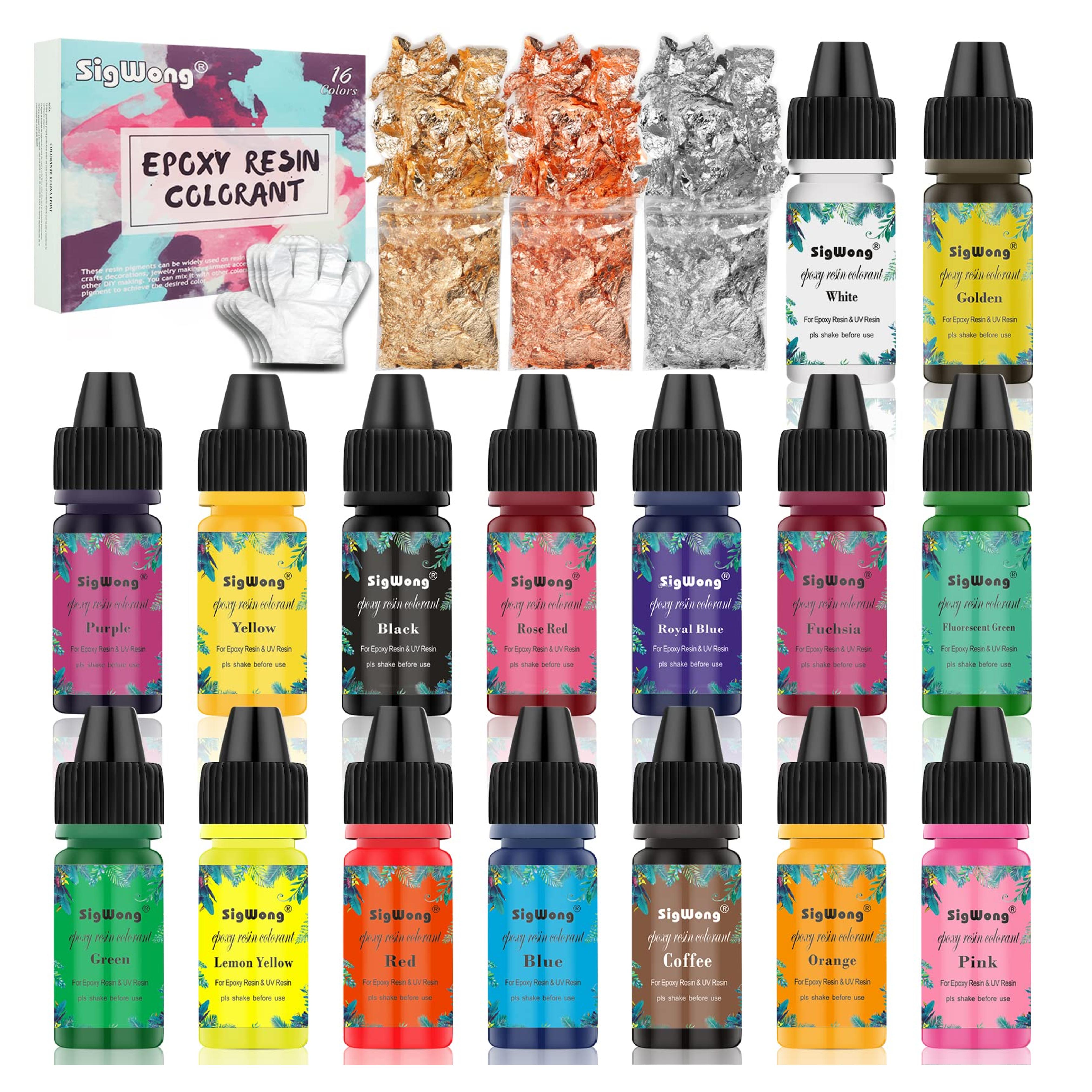 Amazon.com : Epoxy Resin Pigment - 16 Color Liquid Translucent Epoxy Resin Colorant, Highly Concentrated Epoxy Resin Dye for DIY Jewelry Making, AB Resin Coloring for Paint, Craft - 10ml Each : Arts, Crafts & Sewing