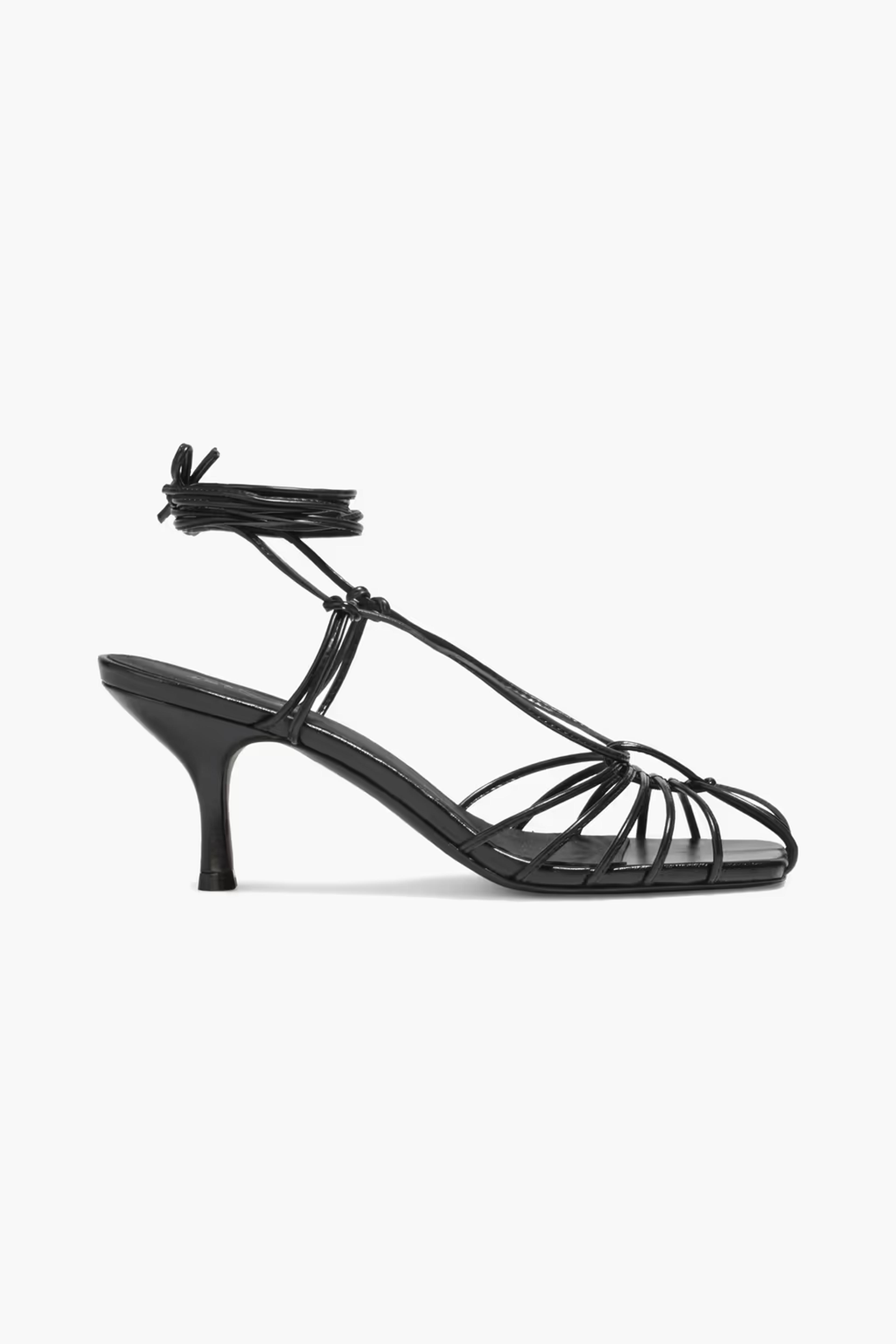 Black Odette faux leather sandals | Sale up to 70% off | THE OUTNET | IRIS & INK | THE OUTNET