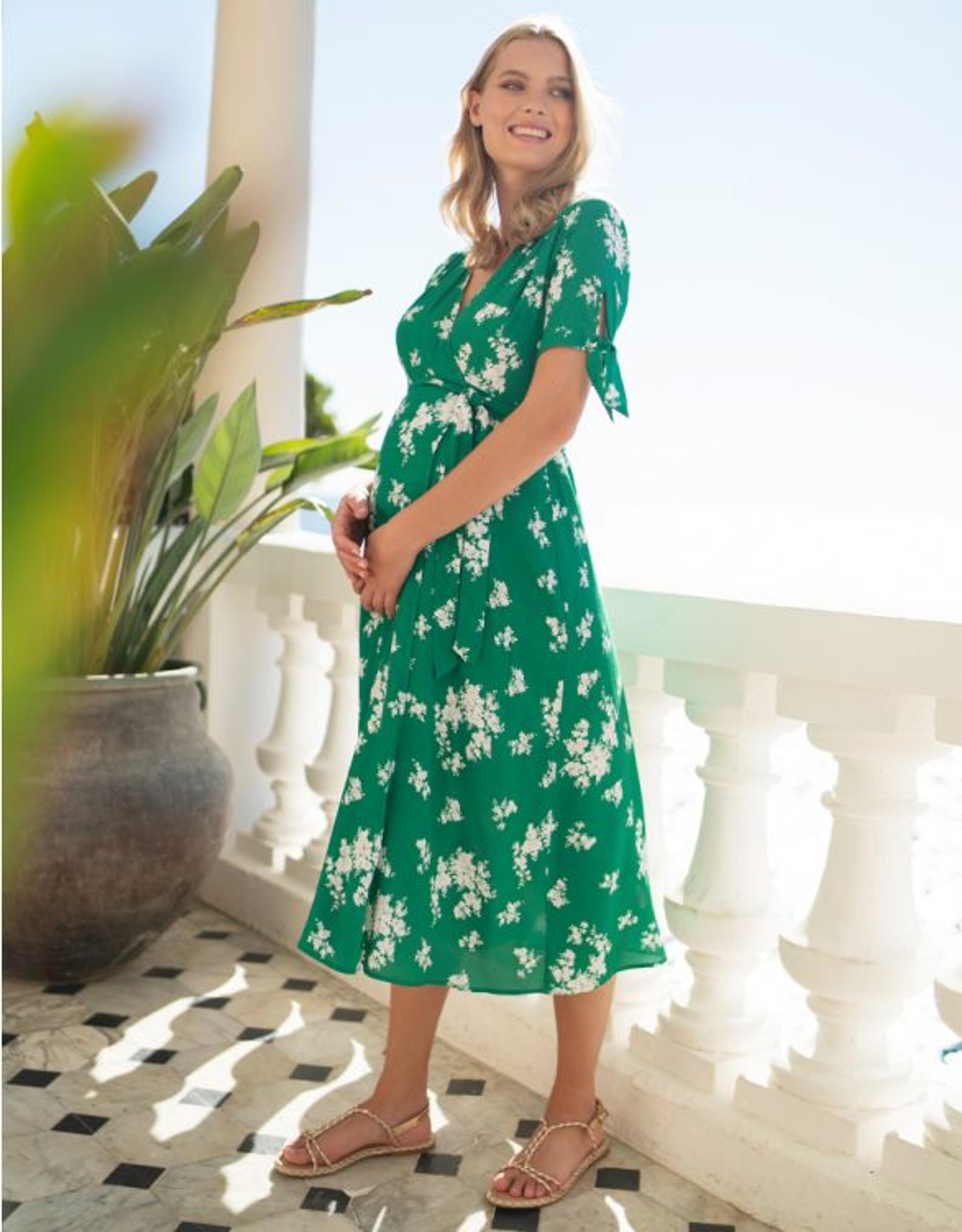 Green Midi Wrap Maternity Dress | Seraphine