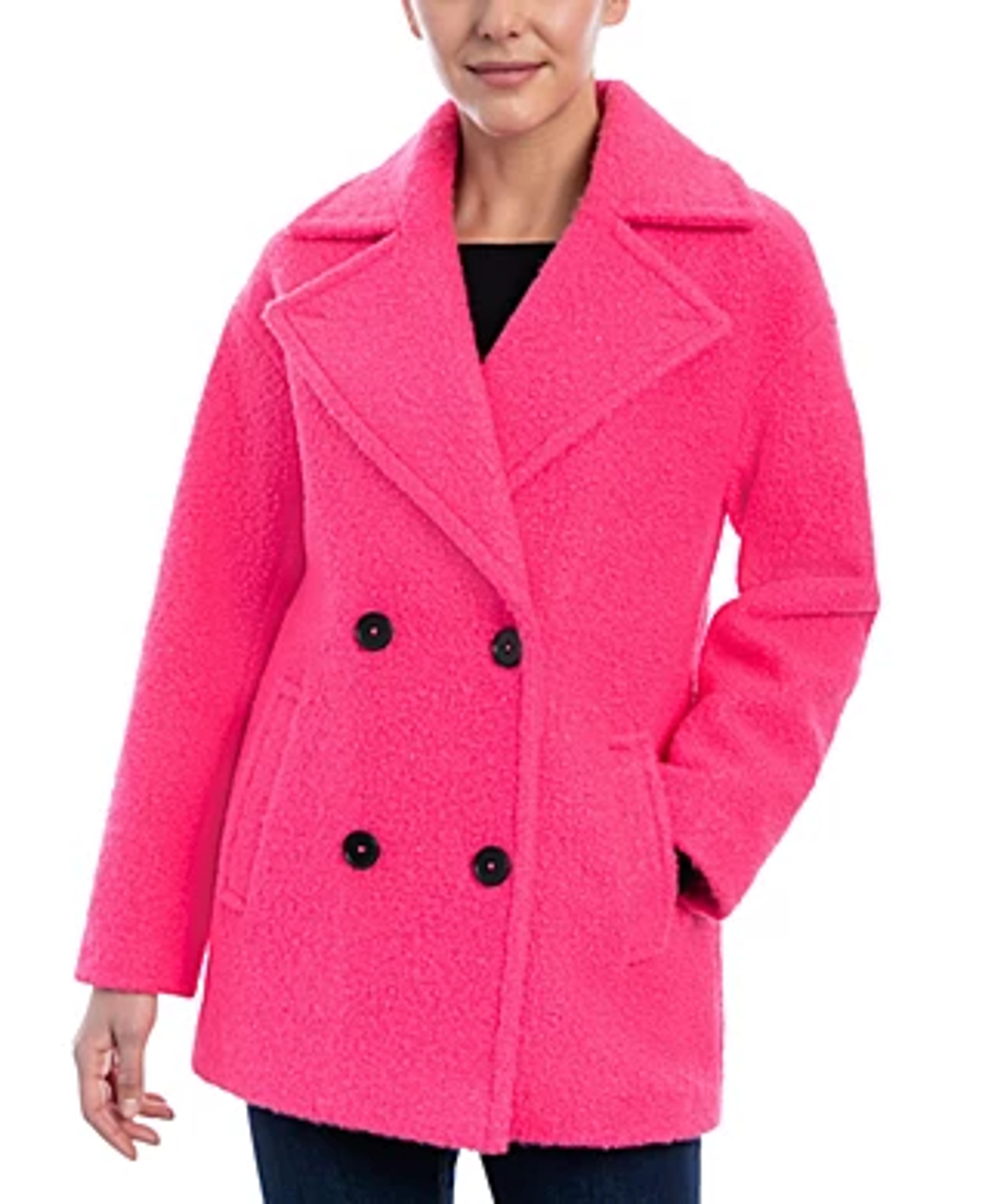 BCBGeneration Women's Double-Breasted Bouclé Peacoat & Reviews - Coats & Jackets - Women - Macy's