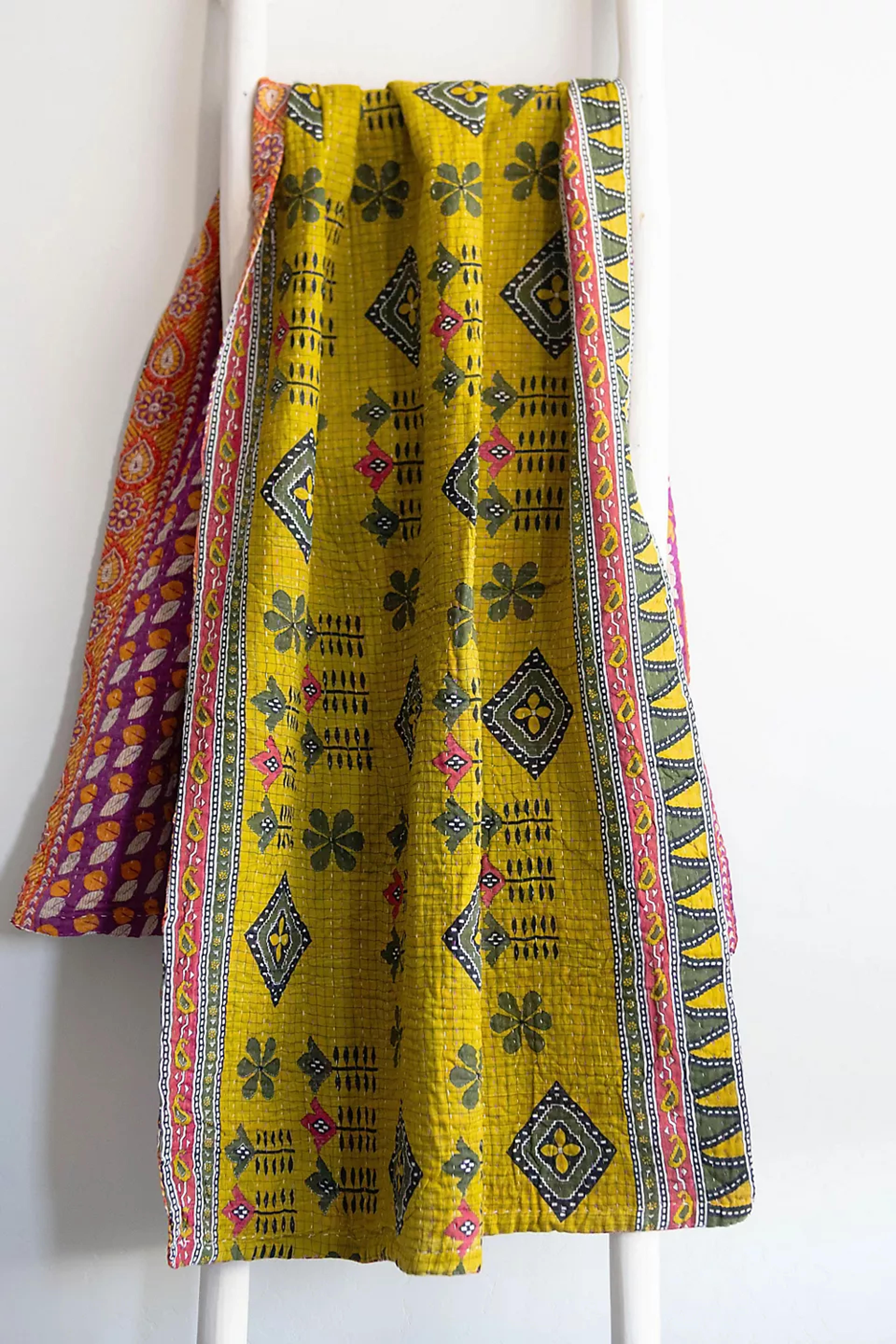 Connected Goods One-of-a-kind Kantha Quilted Throw Blanket No. 06338 | Anthropologie