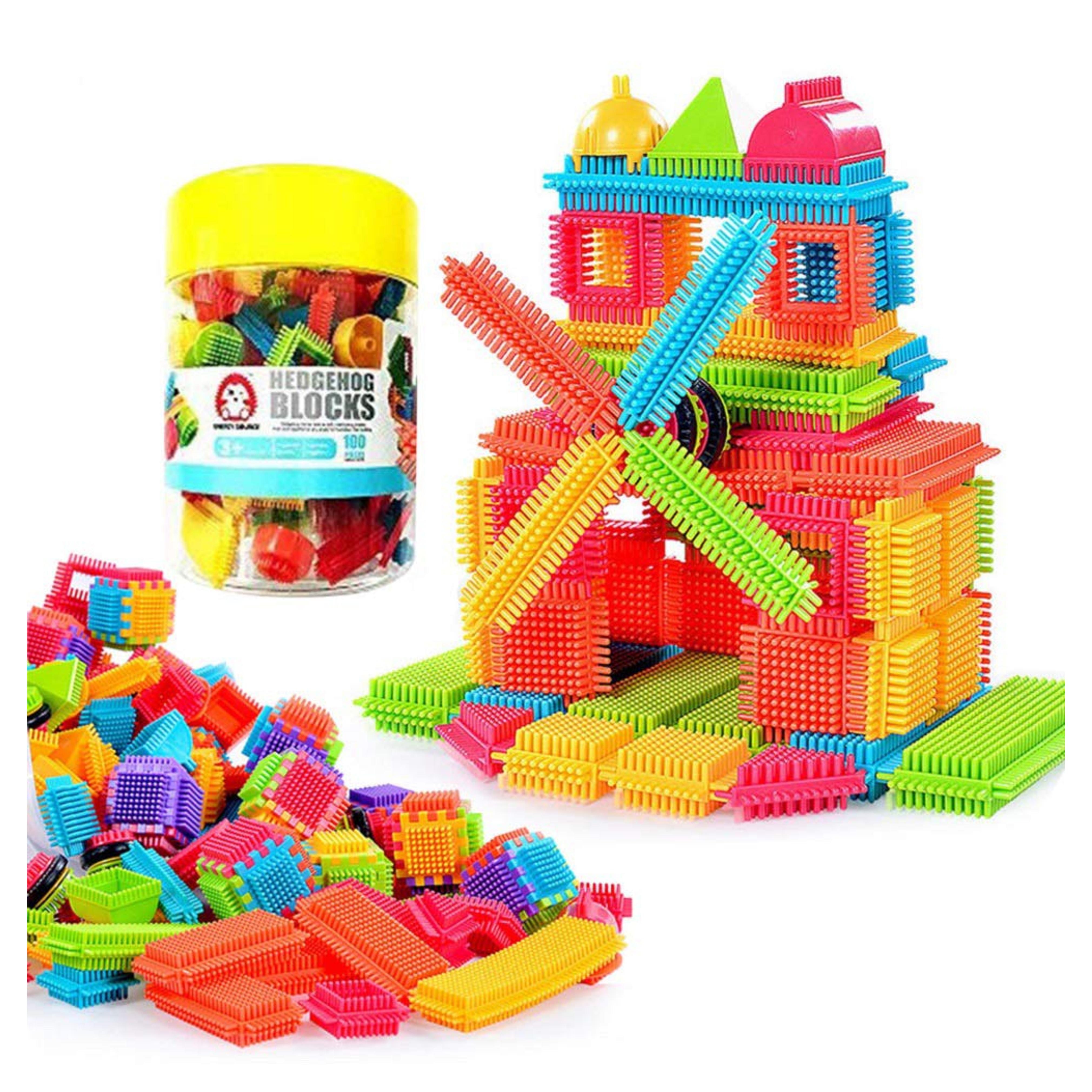 Teytoy 100 Pcs Bristle Shape Building Blocks Toy Set for toddlers Kids