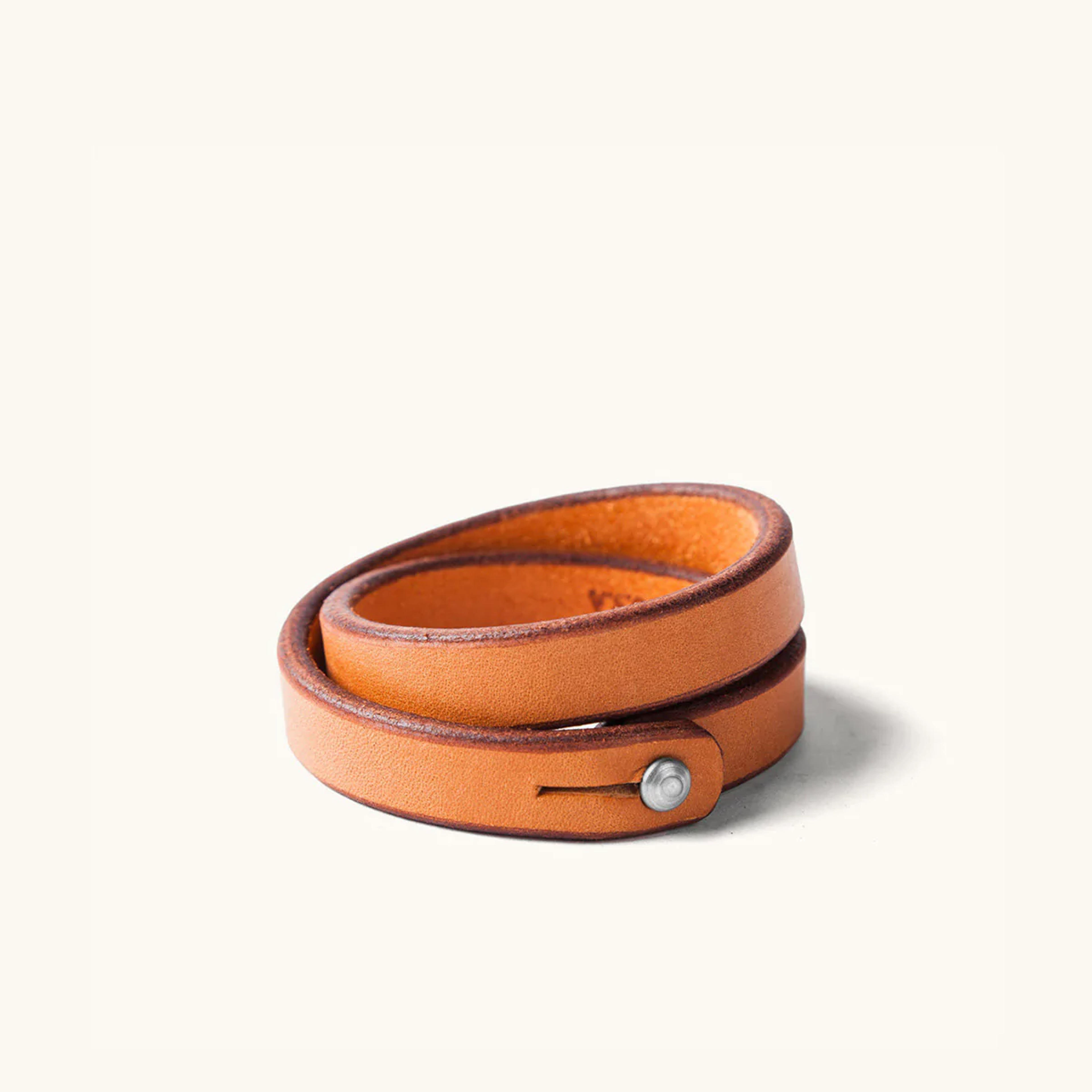 Double Wrap Wristband - Saddle Tan