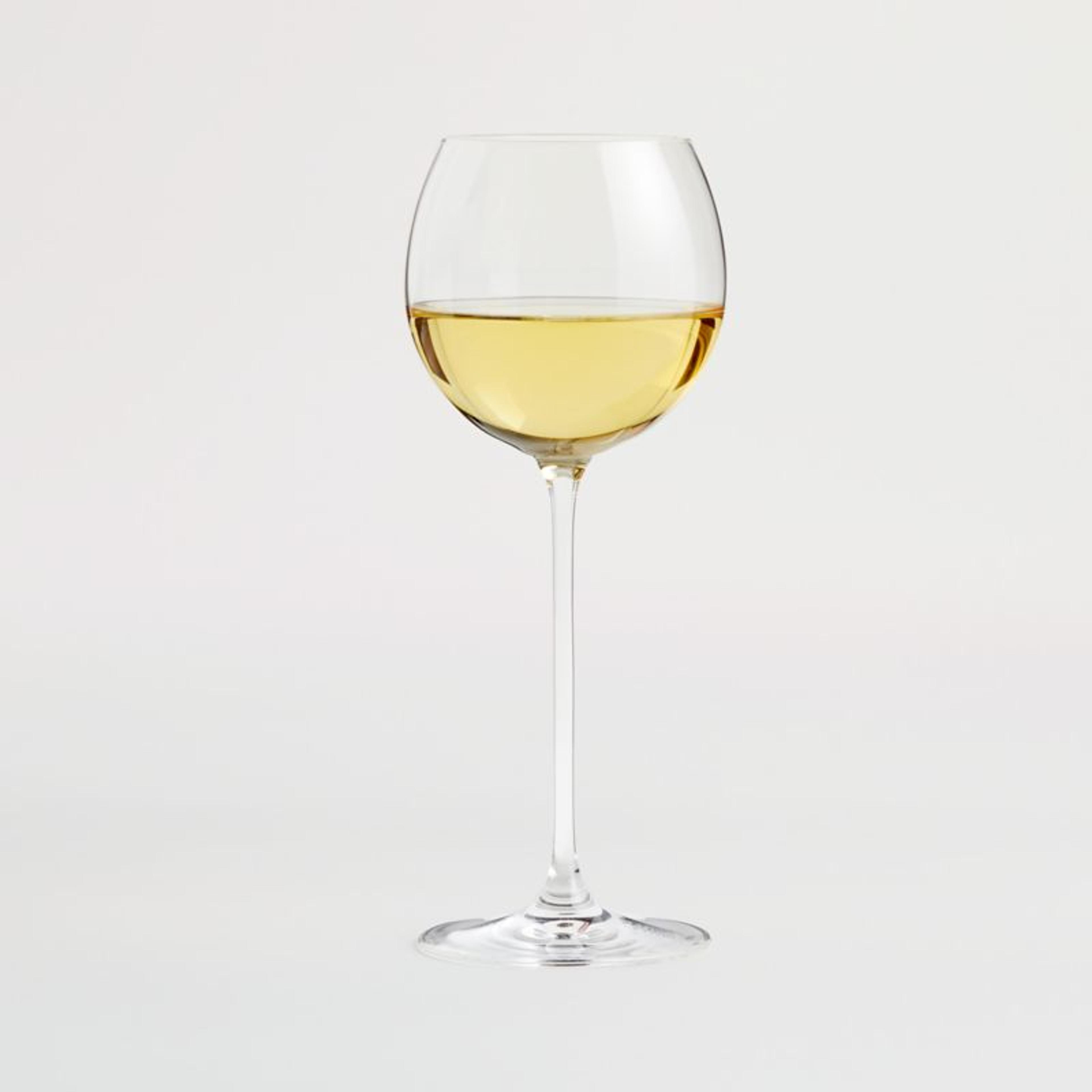 Camille 13-Oz. Long Stem Wine Glass - White + Reviews | Crate & Barrel