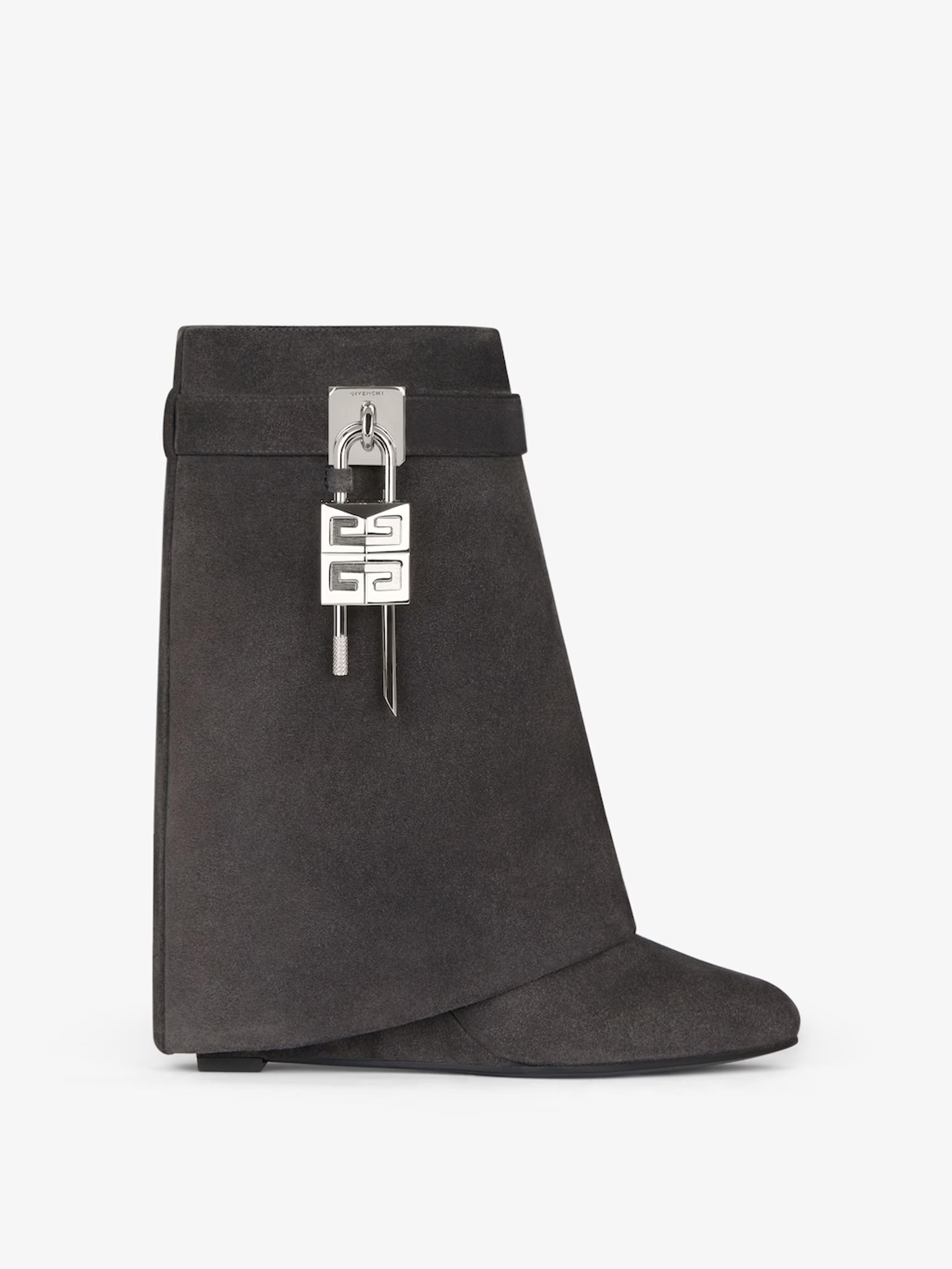 Shark Lock ankle boots in suede | Givenchy CA