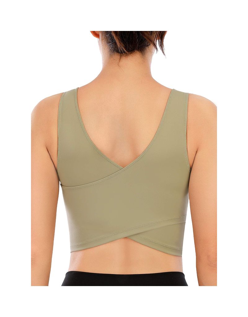 TASADA V-Neck Sports Bras for Women - Wirefree Padded Yoga Bra Running  Workout Aesthetic Crop Tank Tops