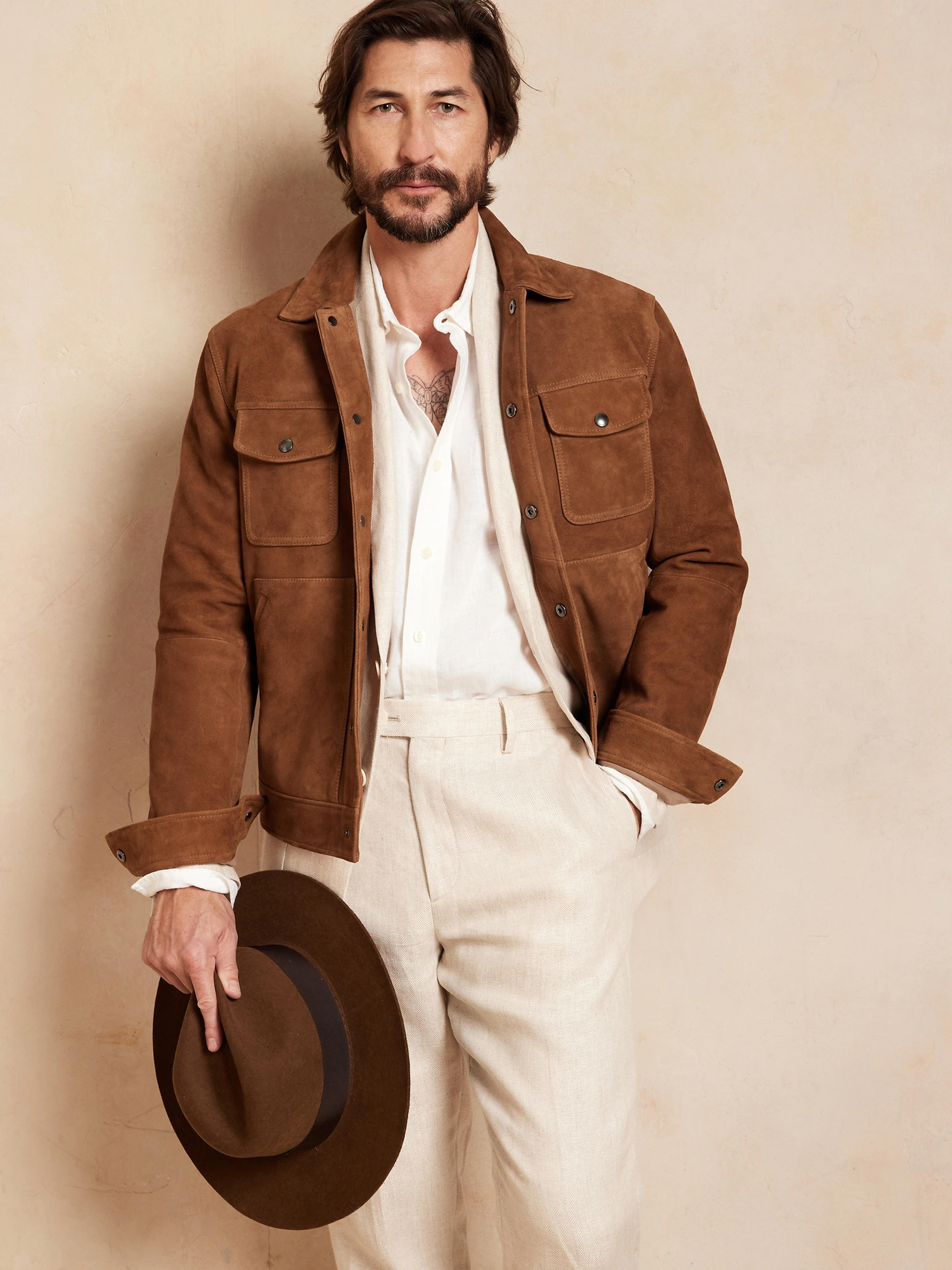 Heritage Suede Trucker Jacket | Banana Republic