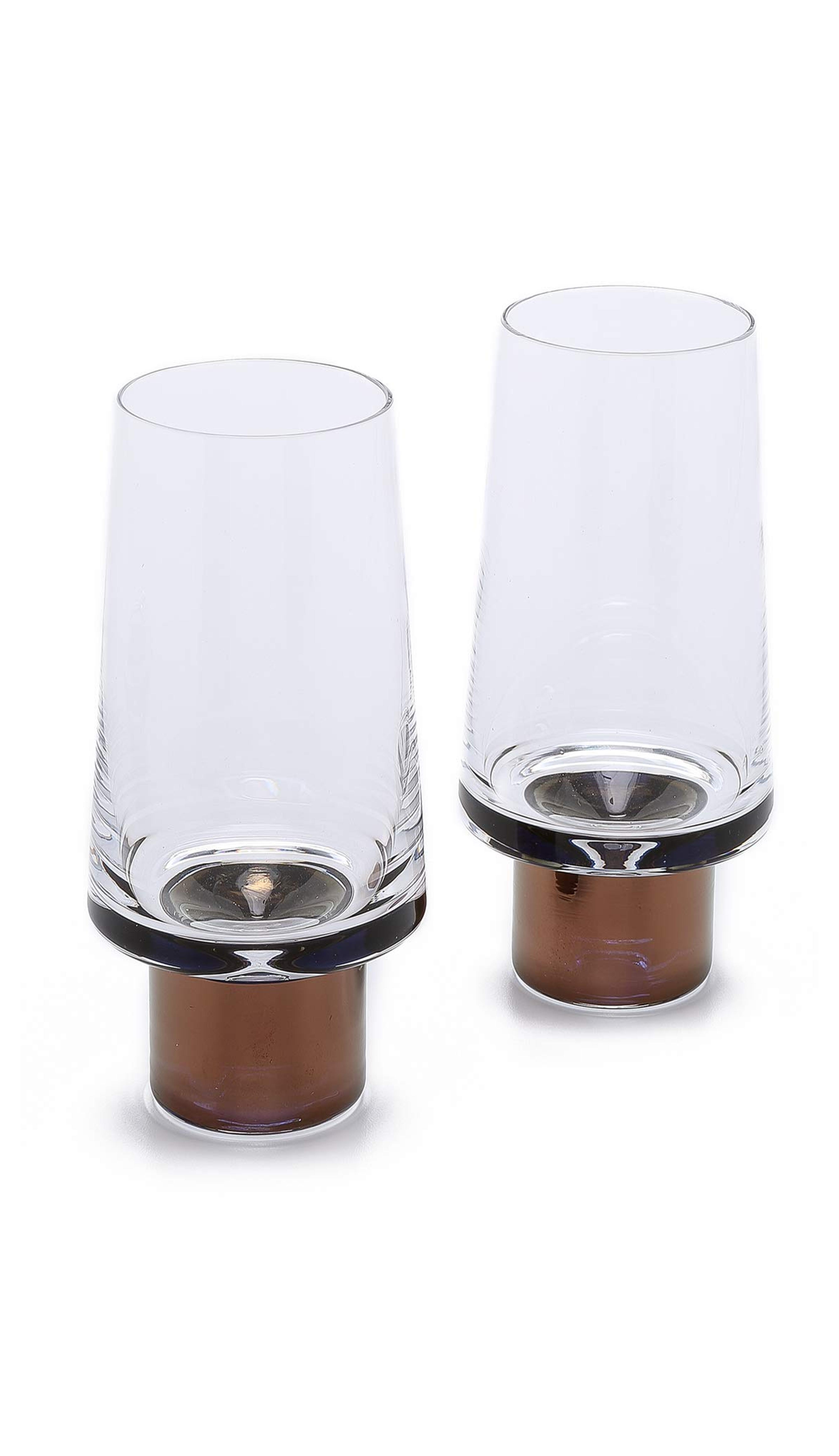 Amazon.com | Tom Dixon Tank High Ball Glasses Set, Clear/Copper, One Size: Highball Glasses