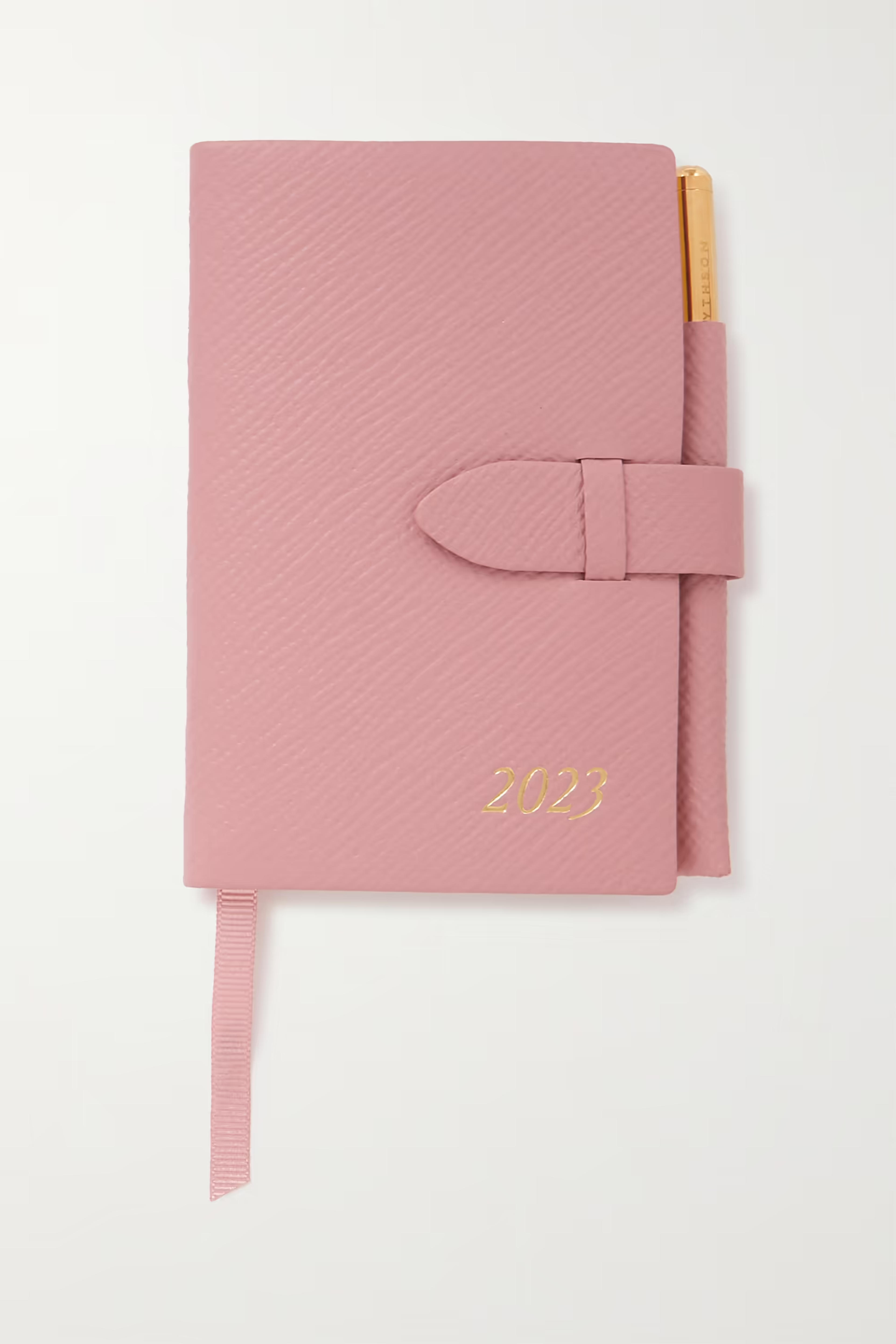 Antique rose Wafer 2023 textured-leather diary | SMYTHSON | NET-A-PORTER