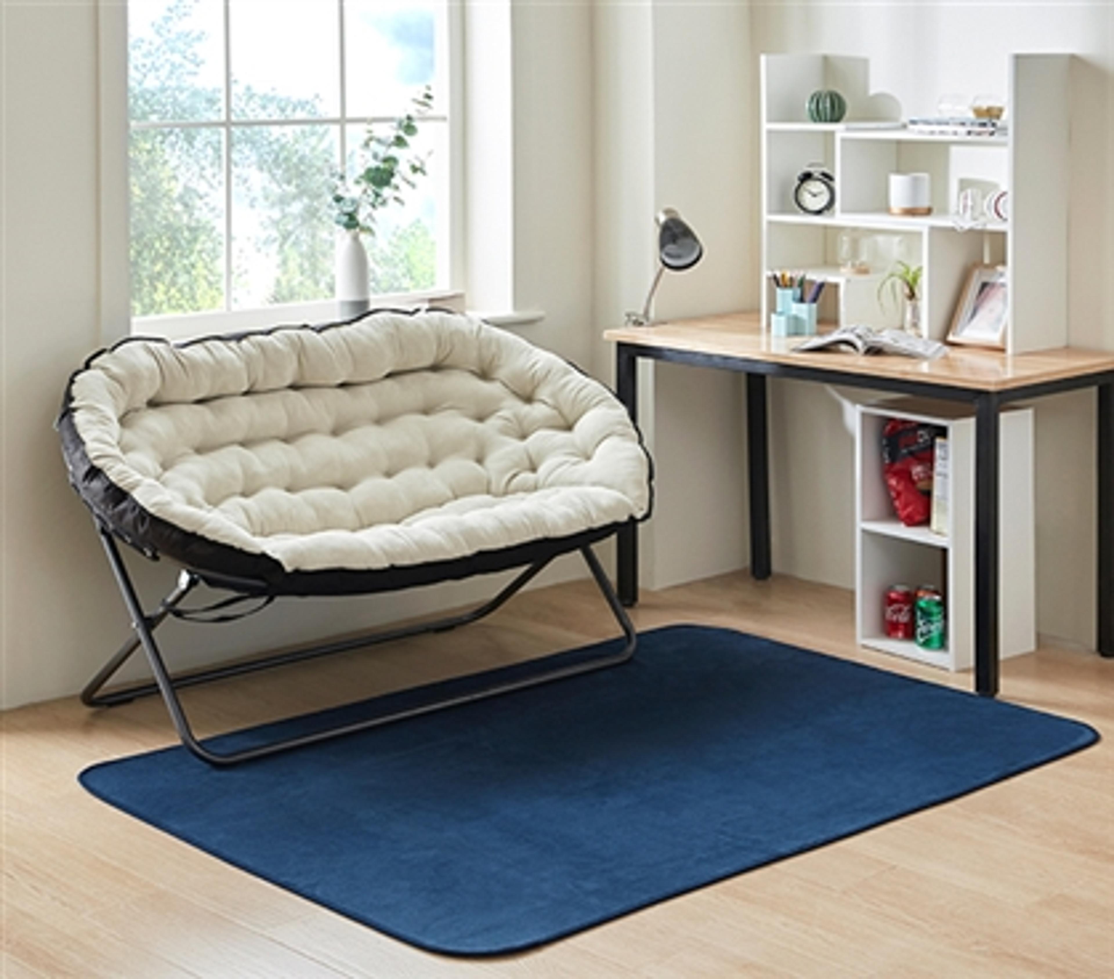 Space Saving Dorm Furniture: Papasan College Sofa - Beige Taupe Foldable Mini Couch