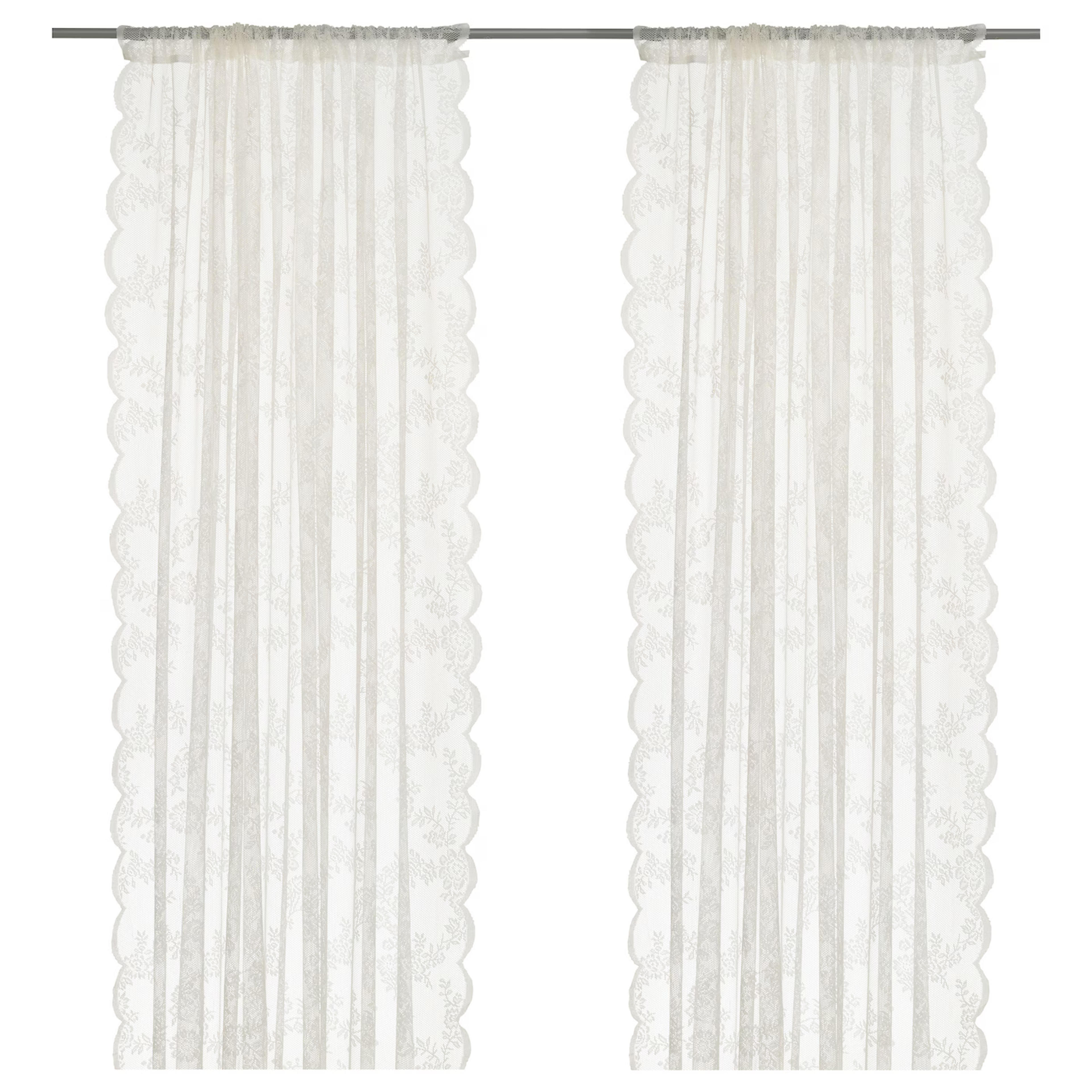 ALVINE SPETS Lace curtains, 1 pair, off-white