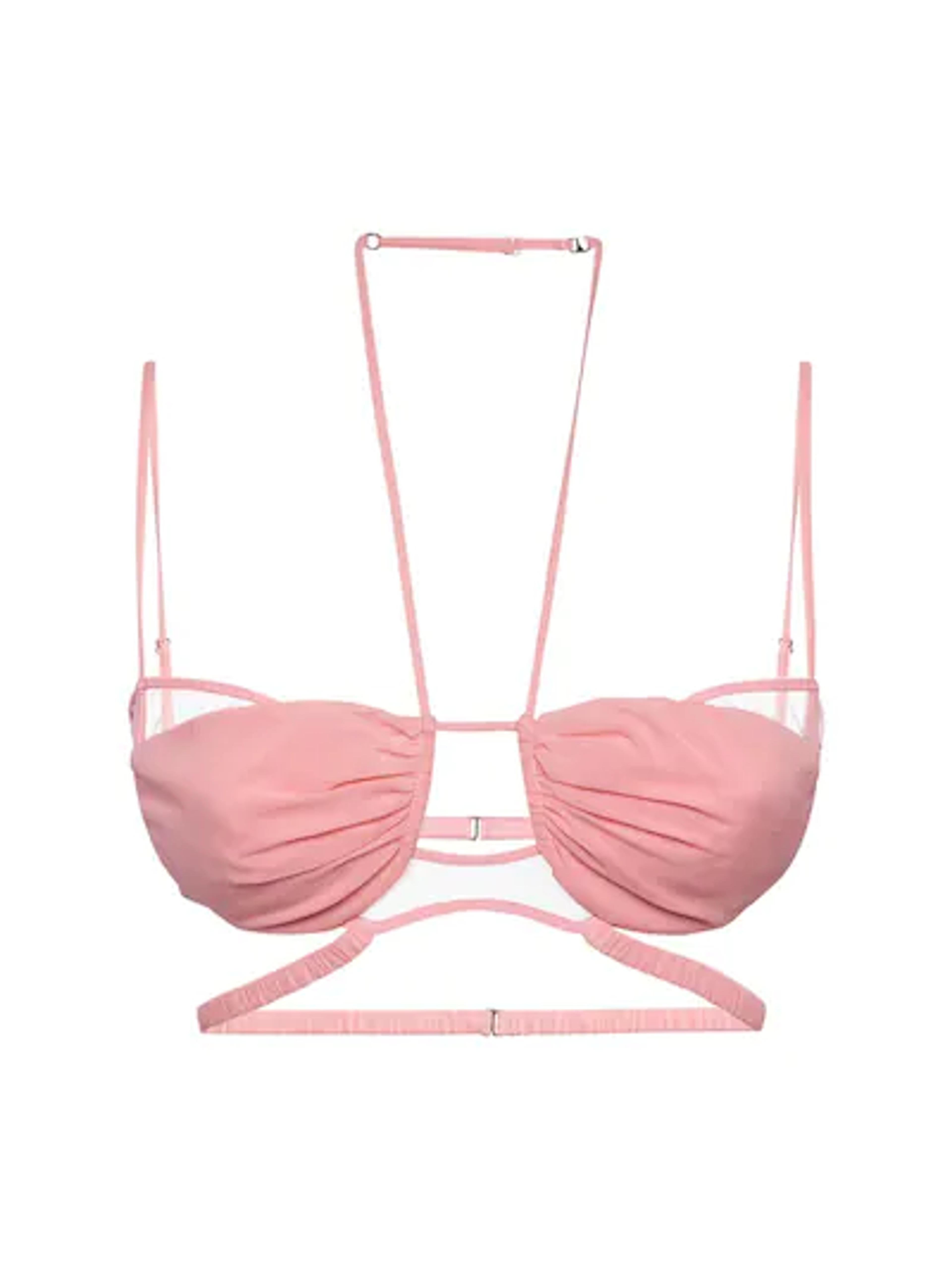 Nensi Dojaka - Layered silk halter bra - Pink | Luisaviaroma