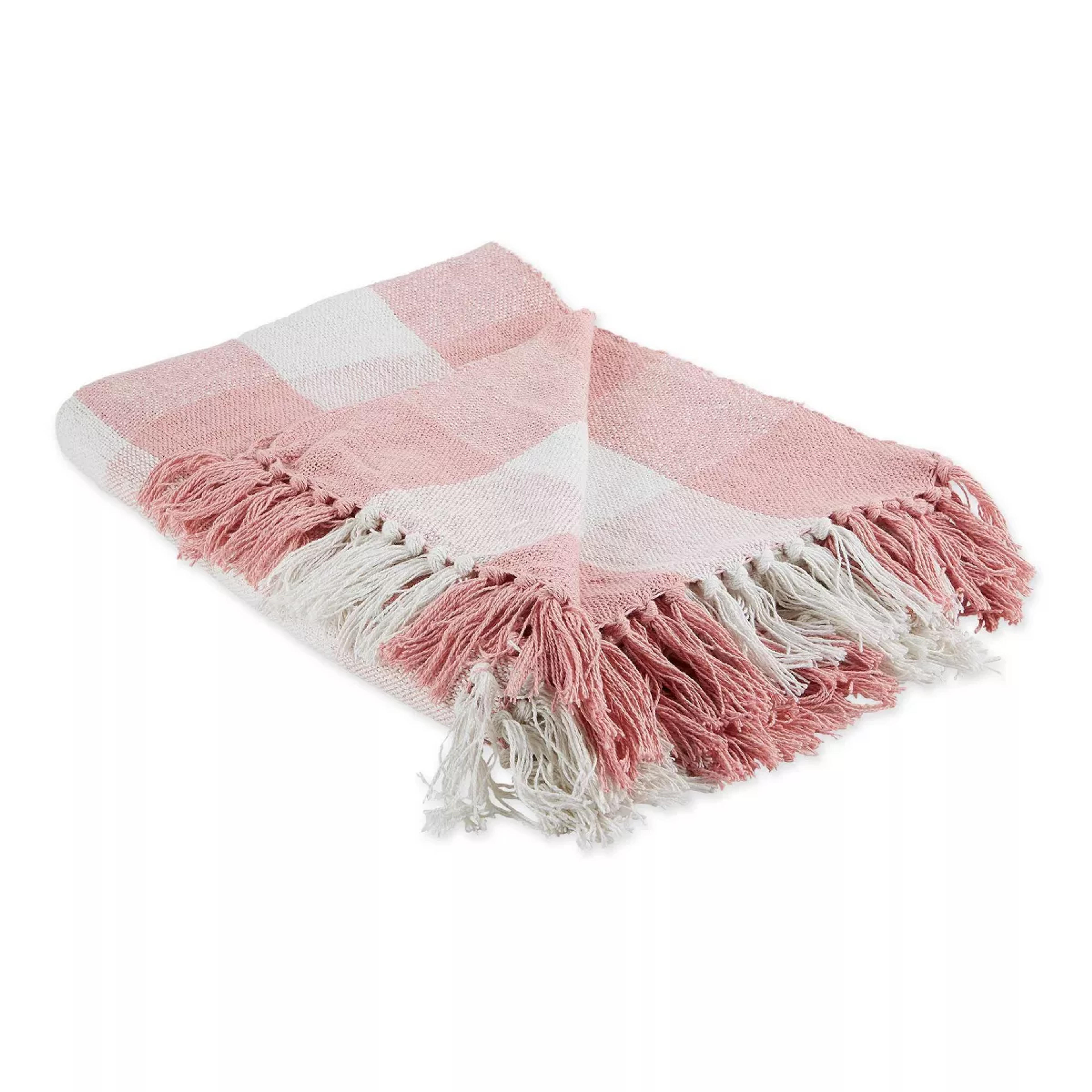 50"x60" Buffalo Check Throw Blanket Pink/white - Design Imports : Target