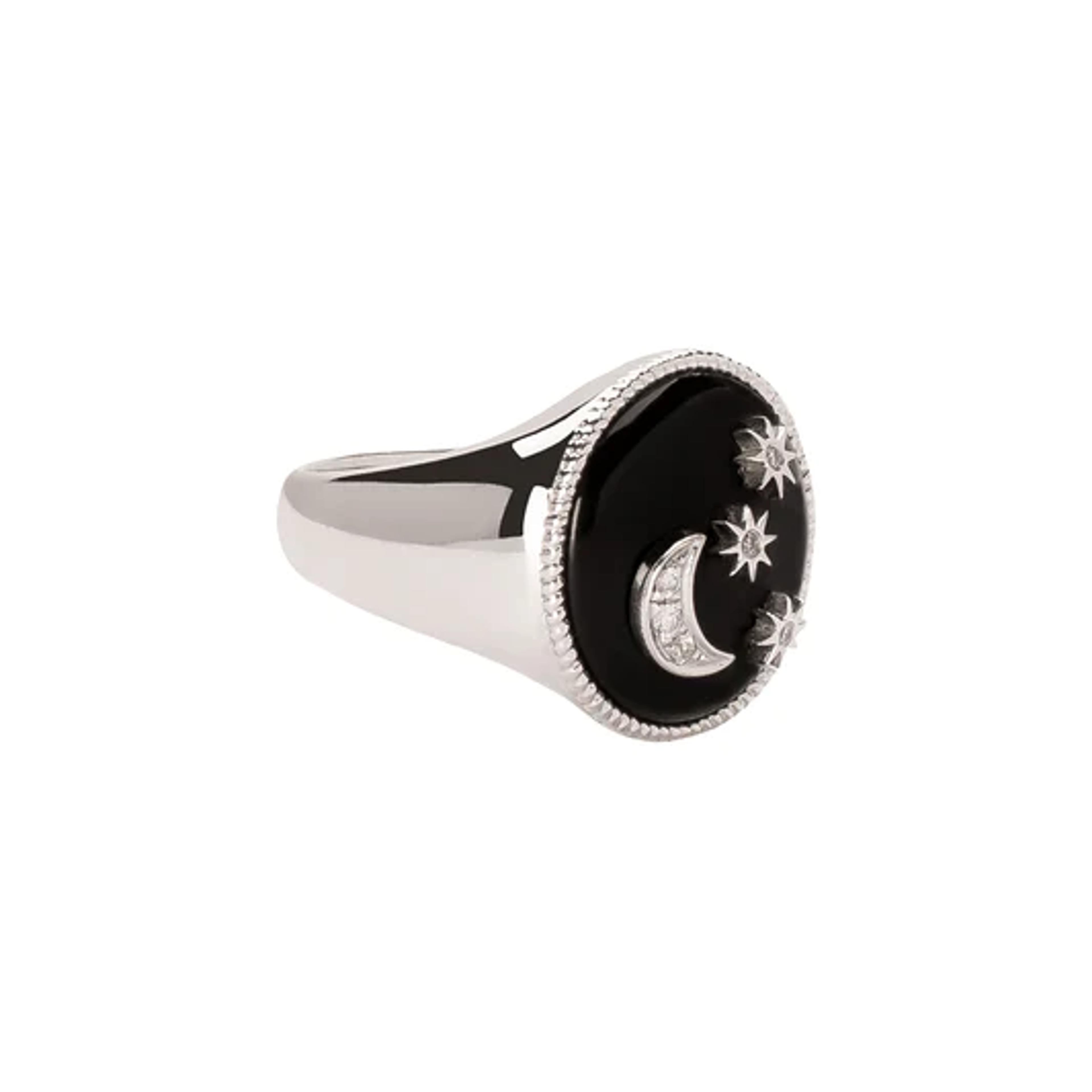 Colette Moon & Stars Onyx Signet Ring - Rings - Broken English Jewelry