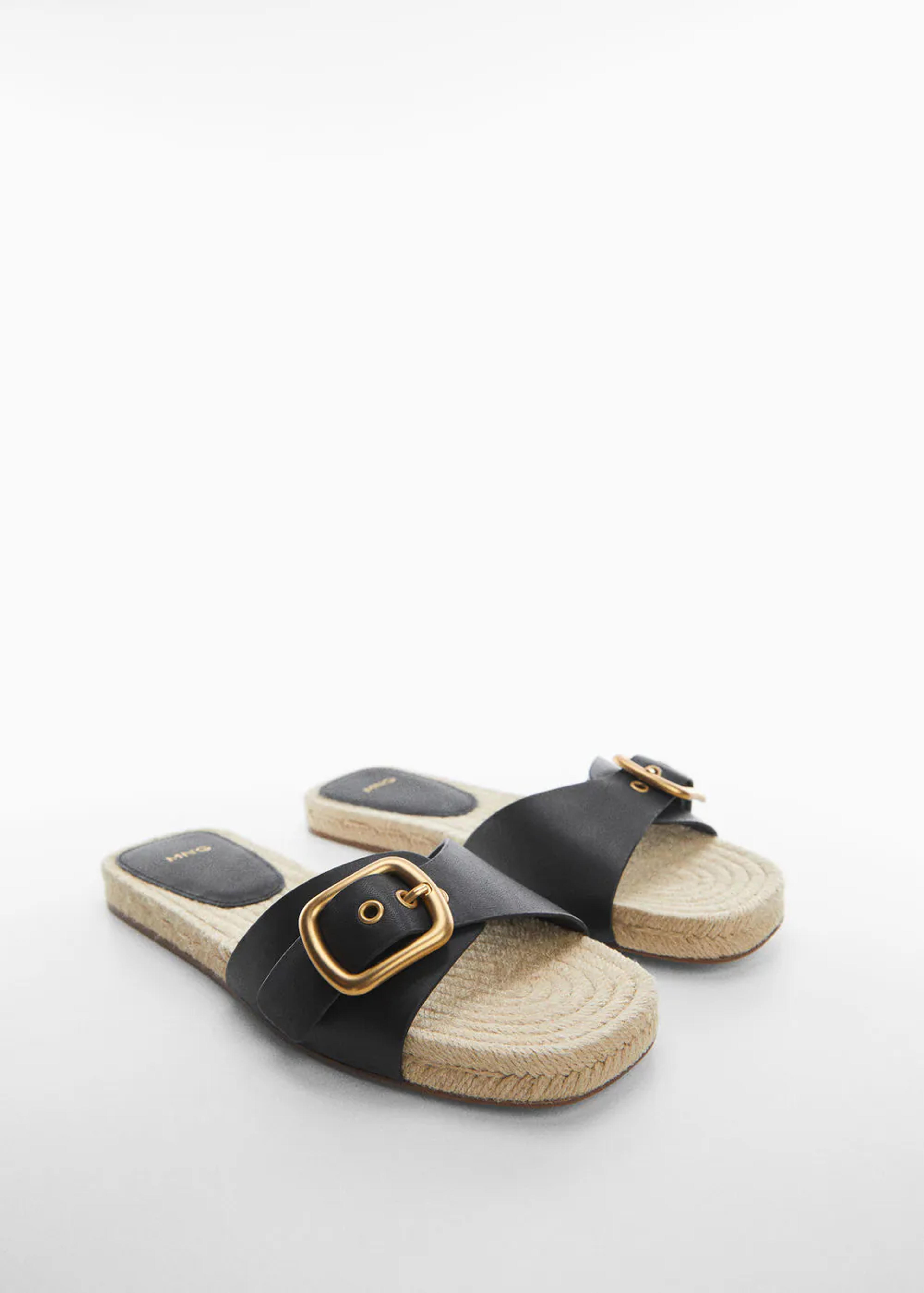 Esparto leather sandals - Women | Mango USA