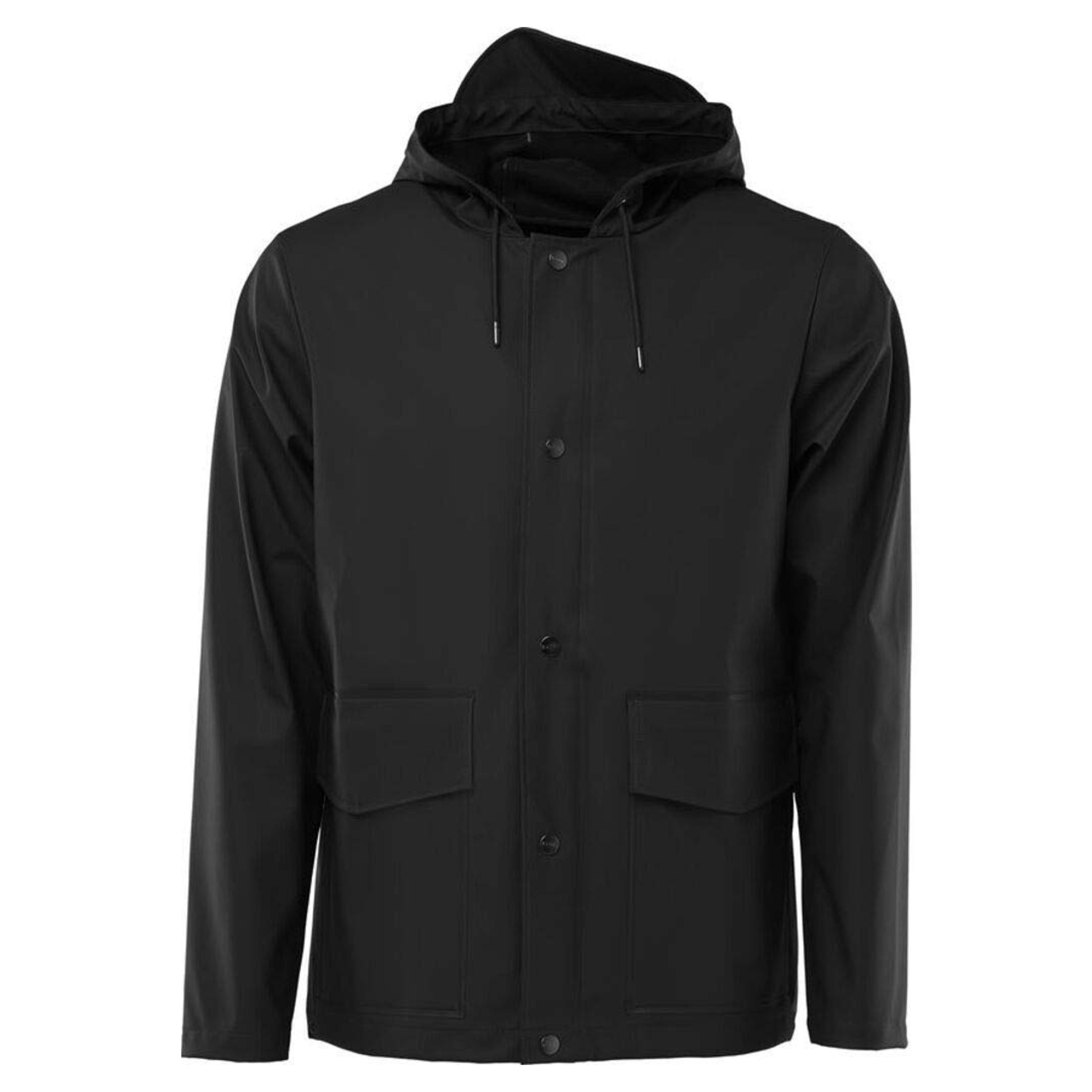 Rains Short Hooded Coat - Black - XS/S