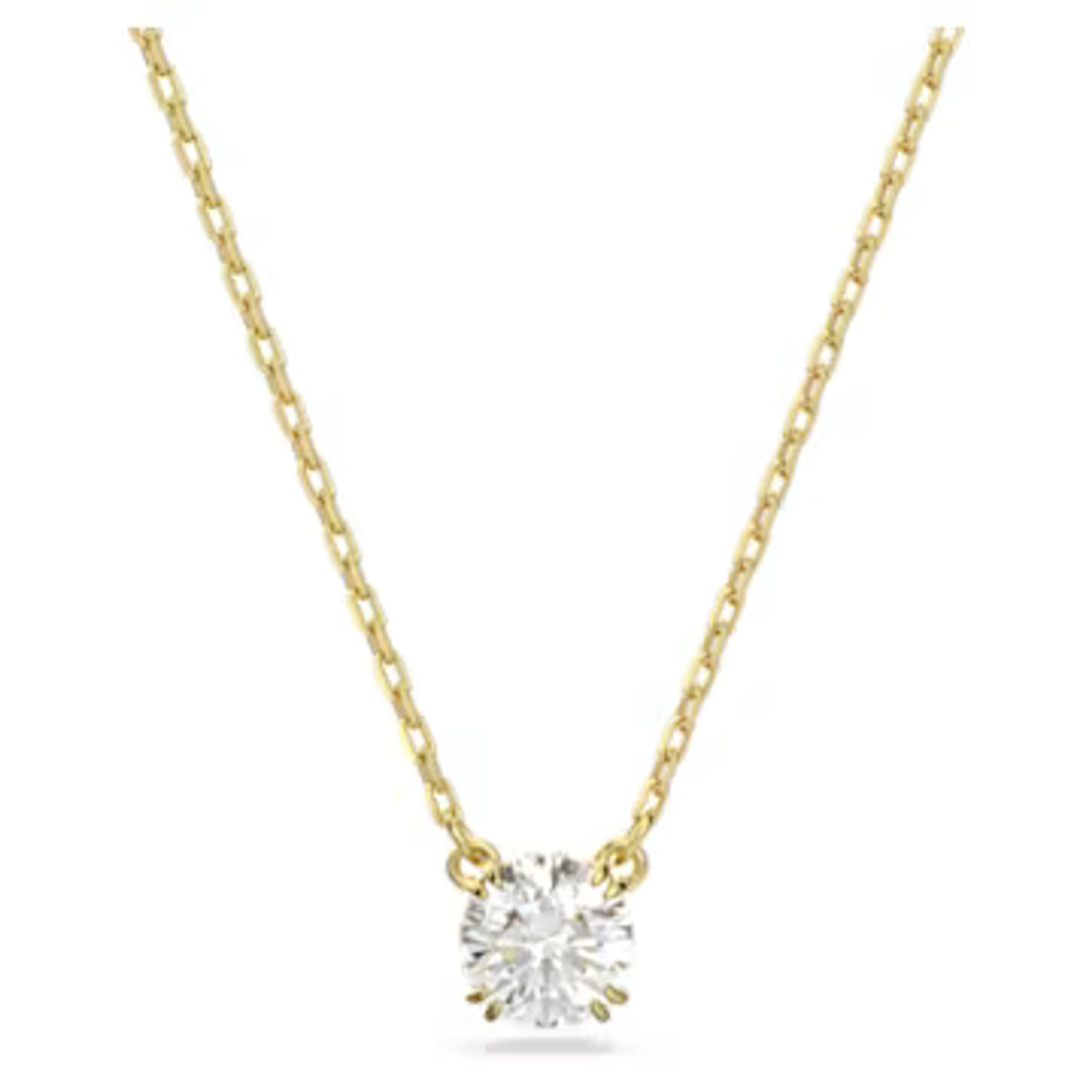 Constella pendant, Round cut, White, Gold-tone plated by SWAROVSKI