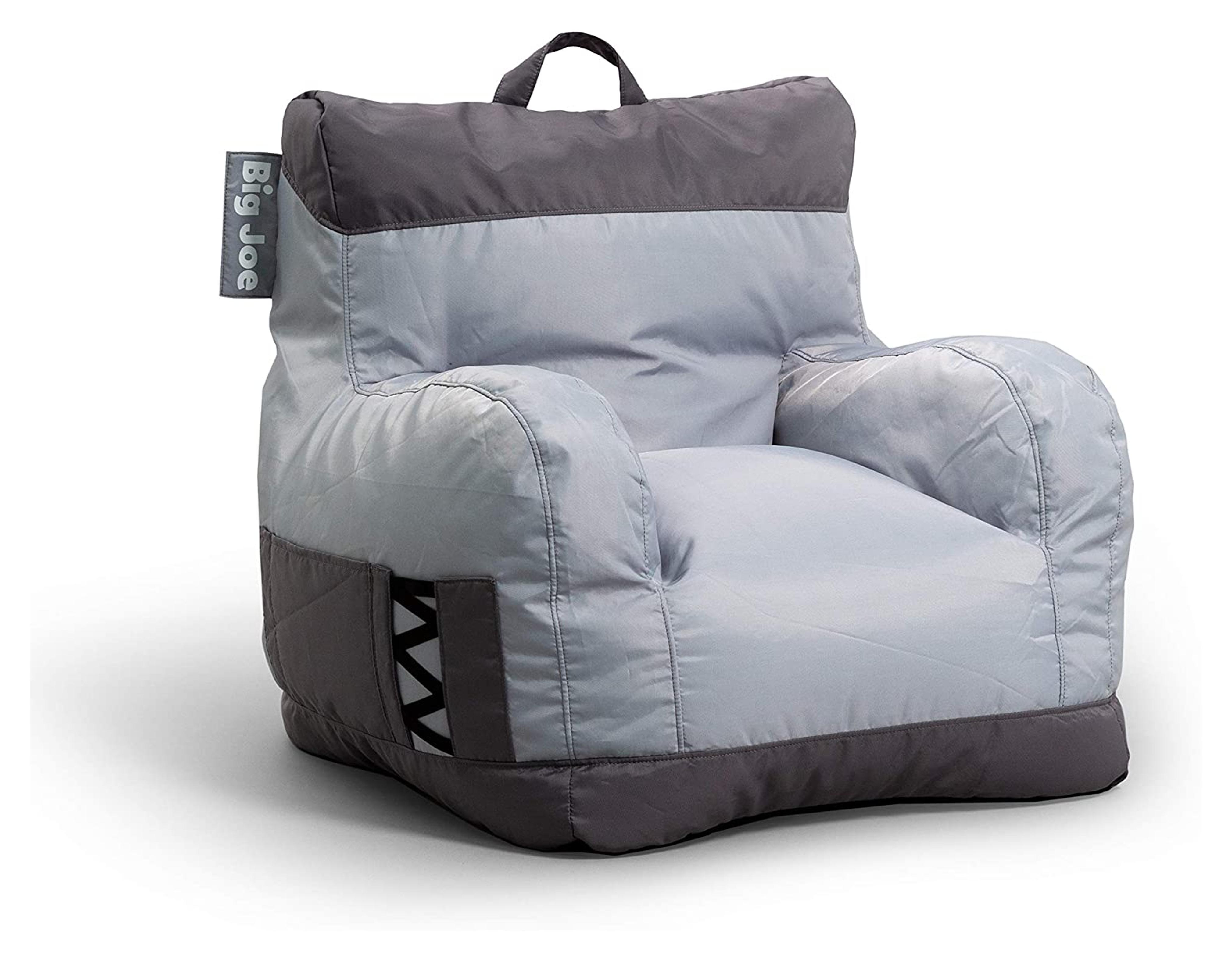 Big Joe Dorm 2.0 Bean Bag Chair, Two Tone Gray