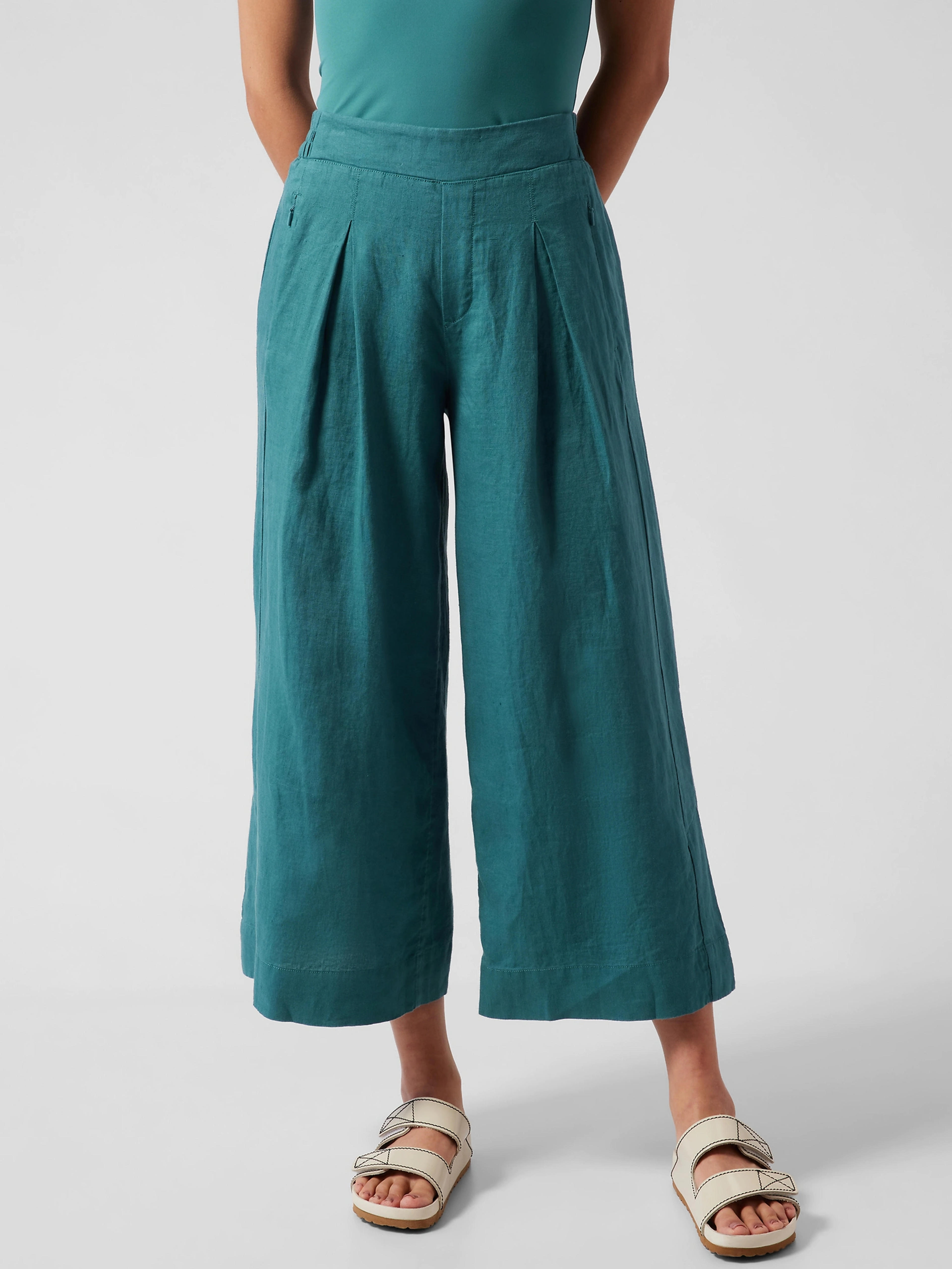 Playa Linen Wide Crop Pant | Athleta