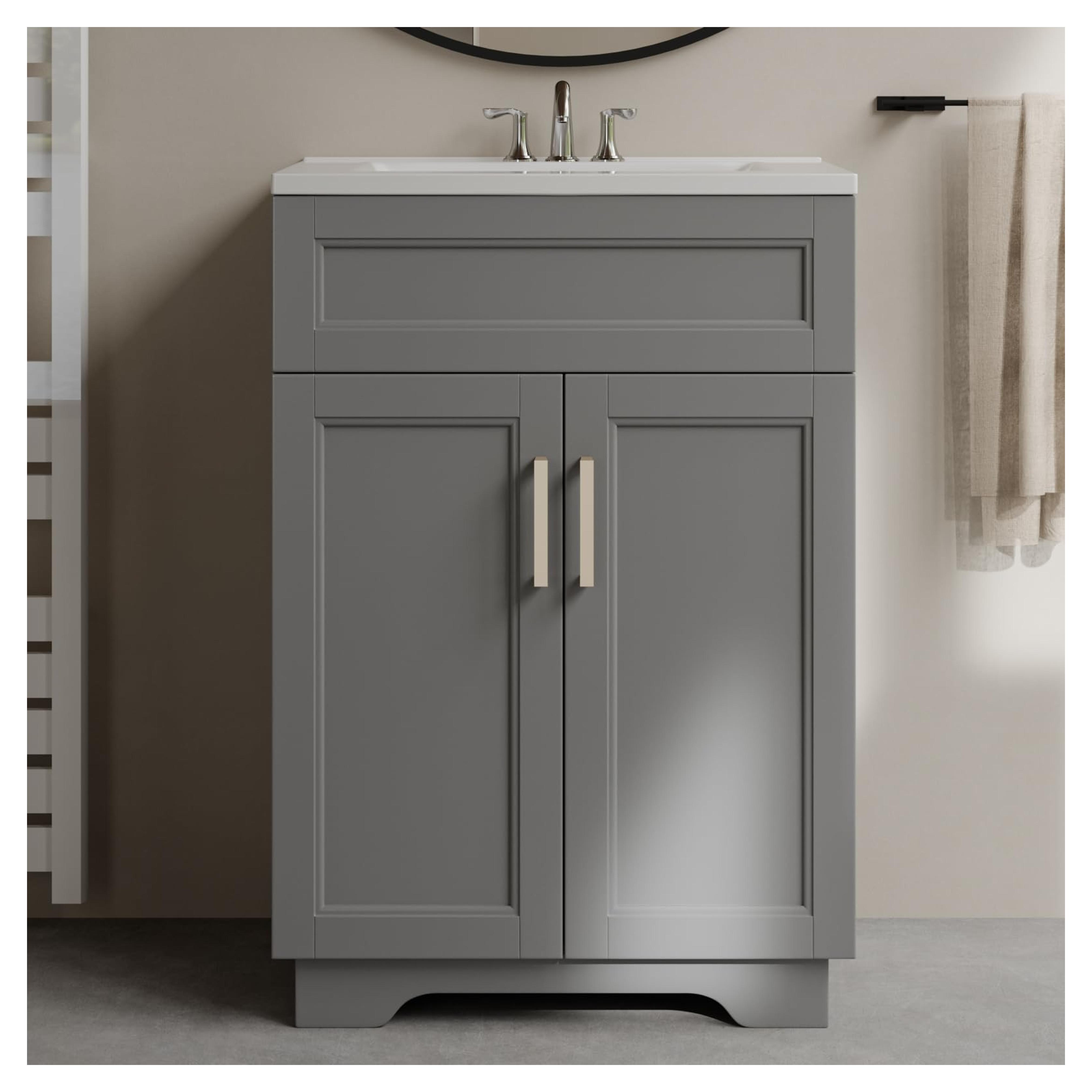 Amazon.com: UpWiew 24" Bathroom Vanity with Ceramic Sink, Grey : Tools & Home Improvement