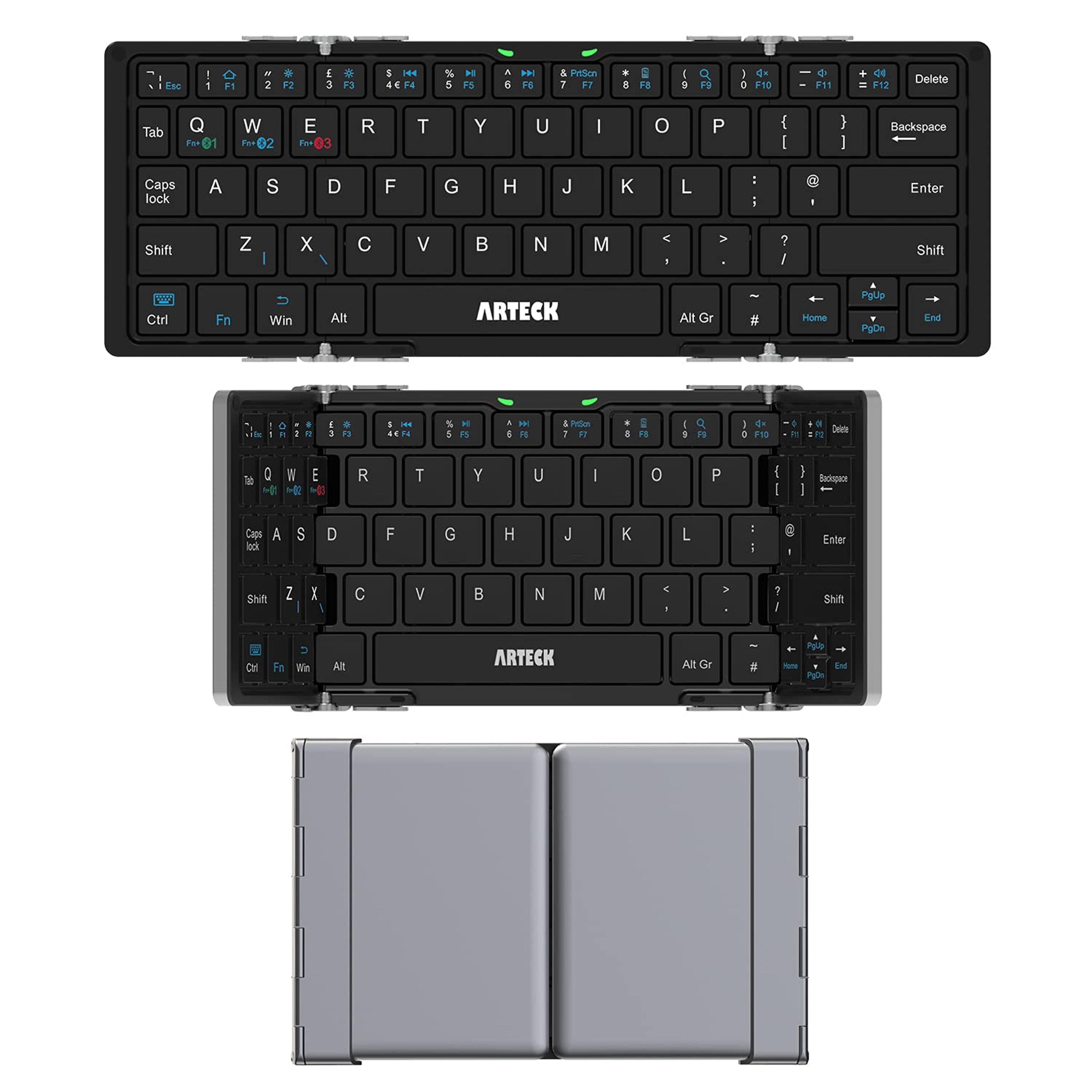 Arteck Folding Bluetooth Keyboard, Portable Folding Bluetooth Keyboard Ultra-Slim Mini Wireless Keyboard for iOS Android Windows PC Tablet Smartphone Built in Rechargeable Li-polymer Battery : Amazon.co.uk: Computers & Accessories