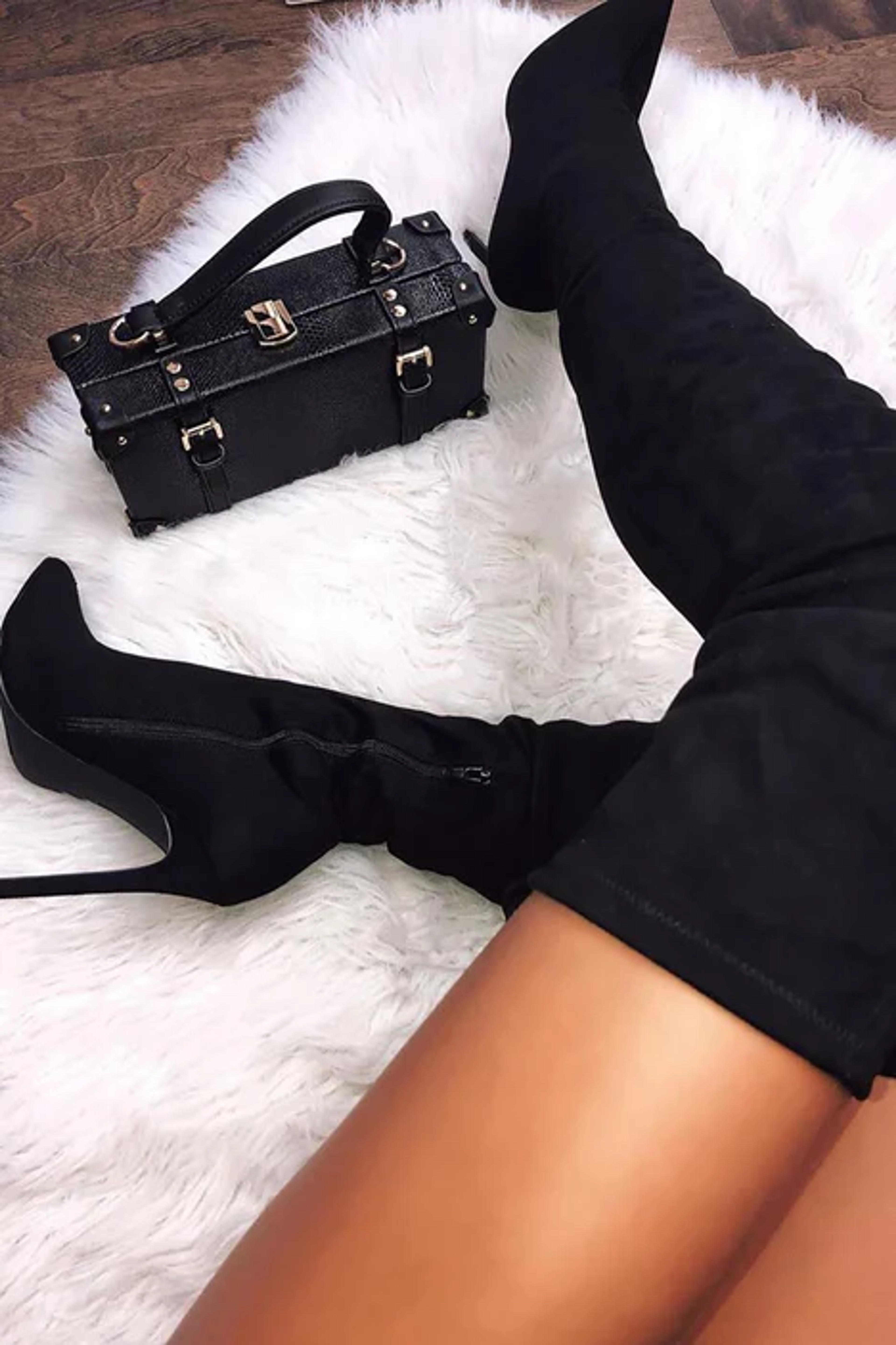 Vicky Over The Knee Boot - Black | Fashion Nova, Shoes | Fashion Nova