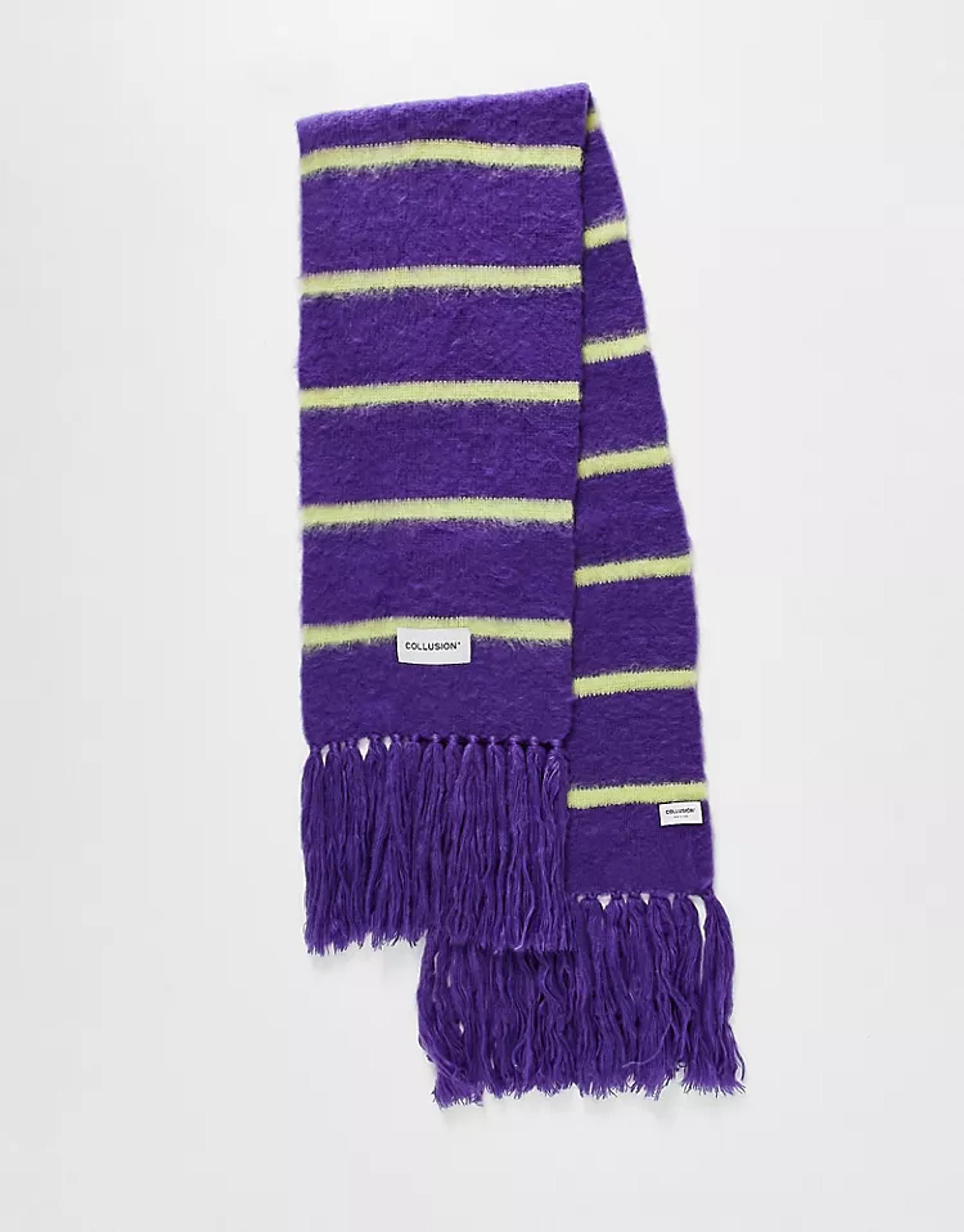 COLLUSION Unisex oversized stripe scarf in purple | ASOS