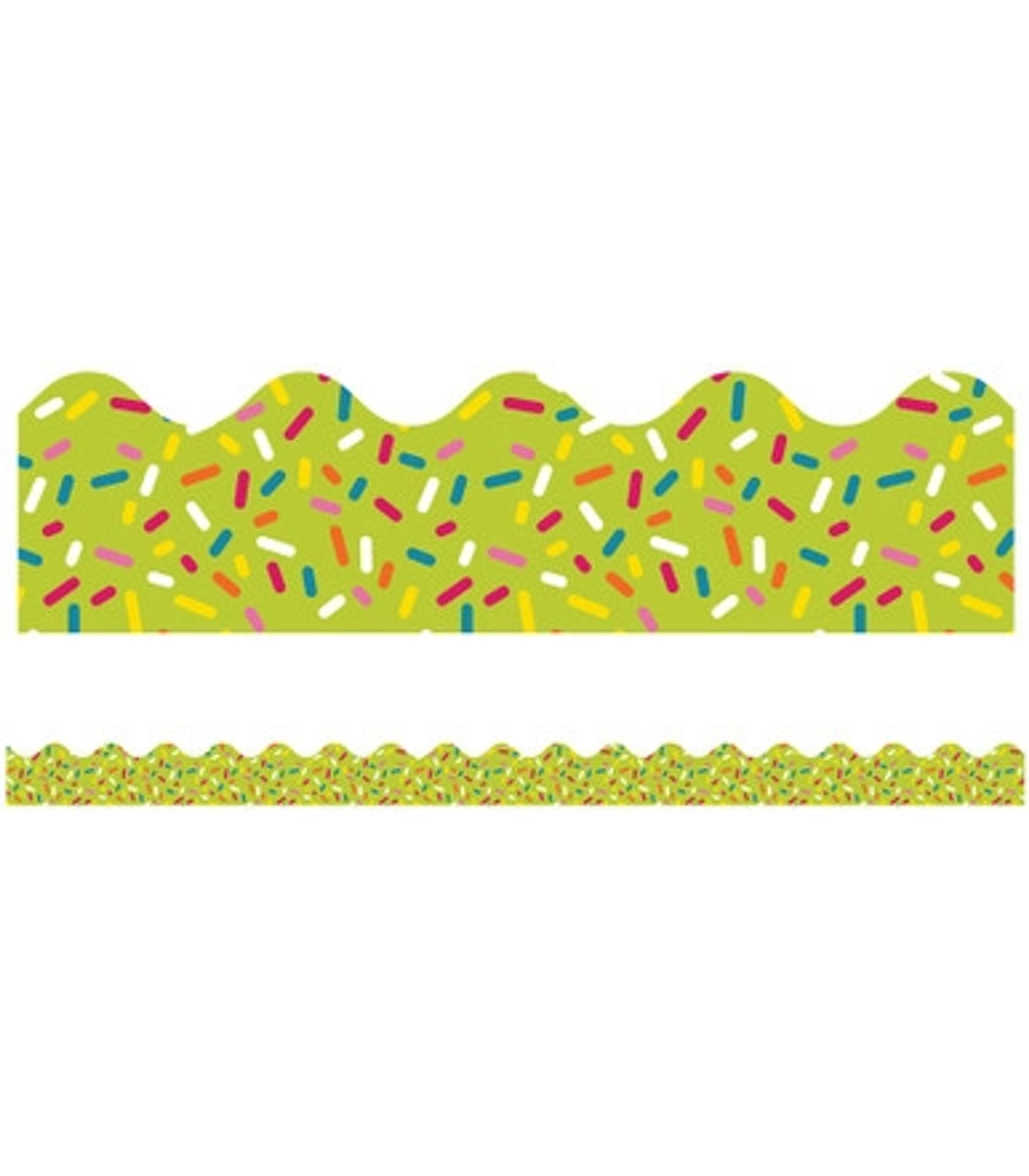 Lime Sprinkles Scalloped Borders