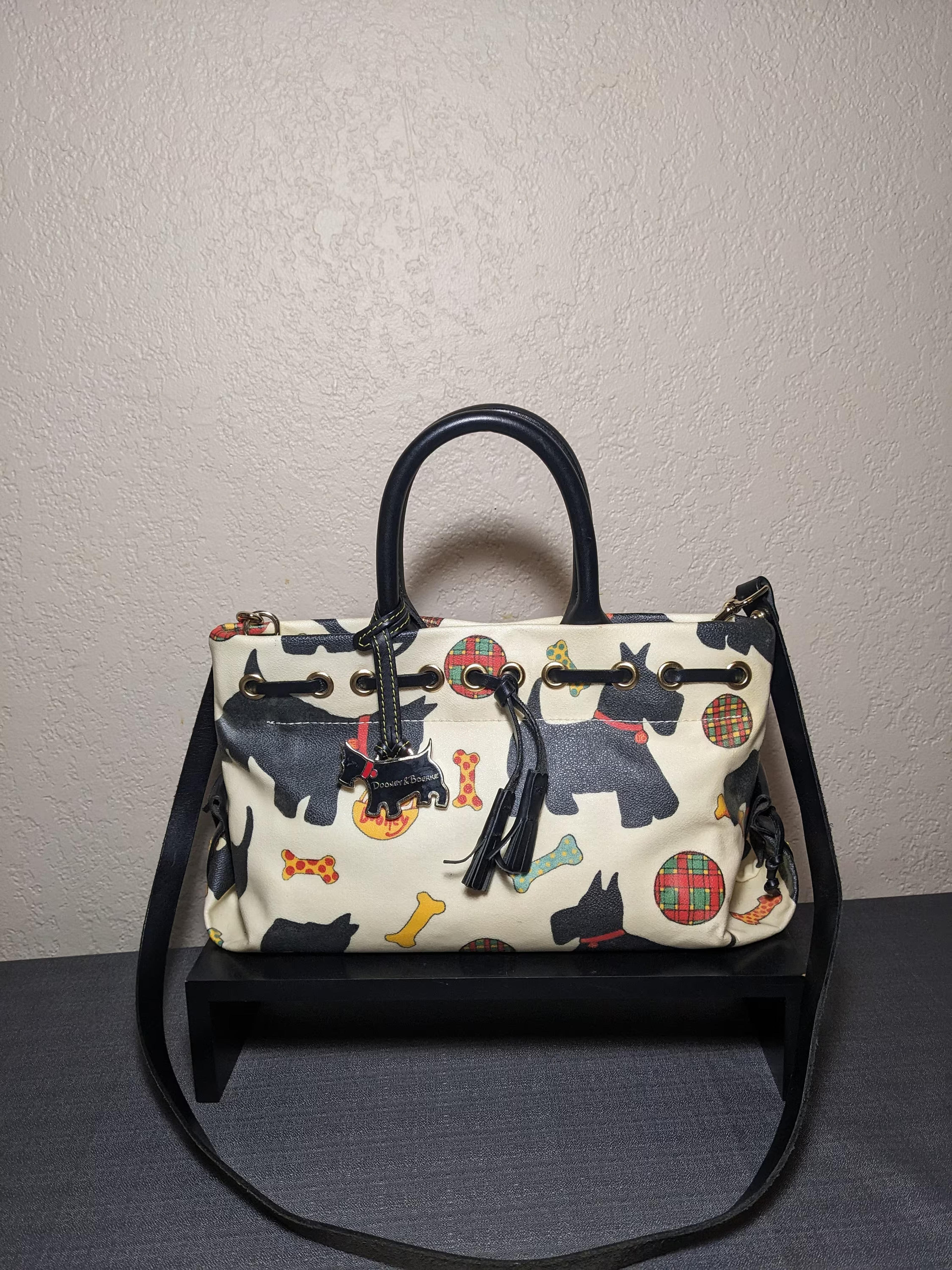 Dooney & Bourke Tassel Scottie Dog Satchel. Vintage Bag That