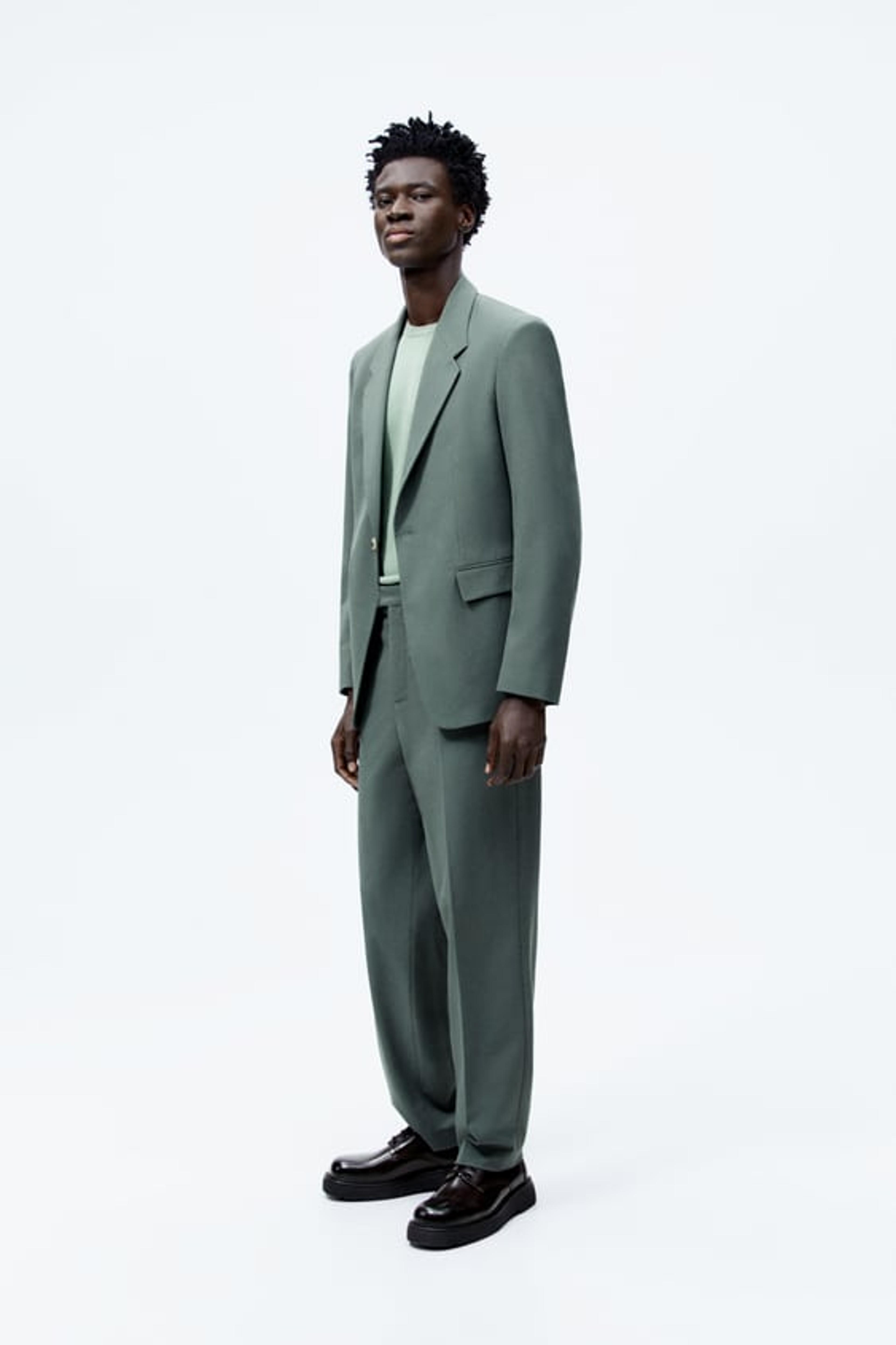 TEXTURED SUIT PANTS - Mid-green | ZARA United States