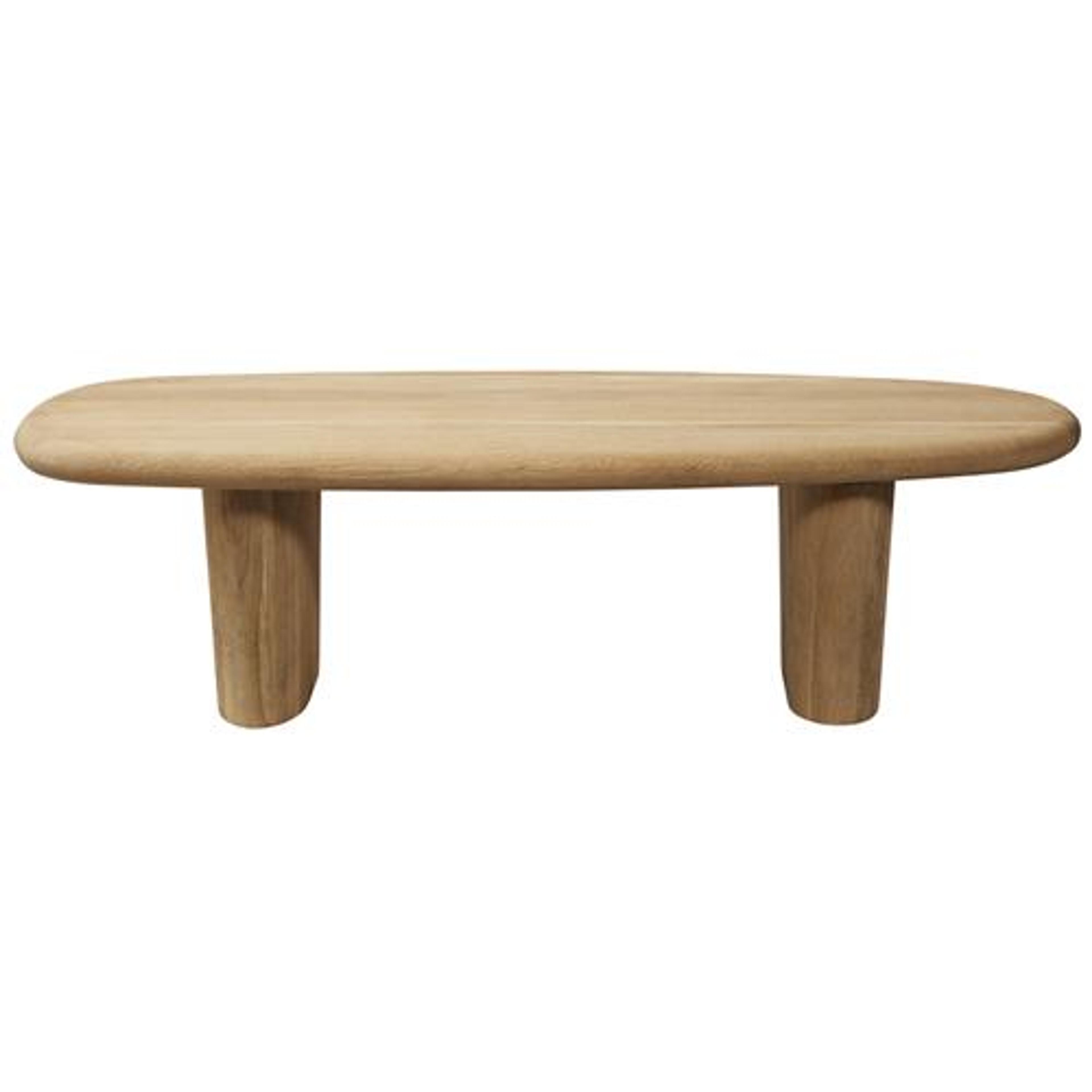 Laura Modern Classic Natural Oak Wood Round Edge Oval Coffee Table