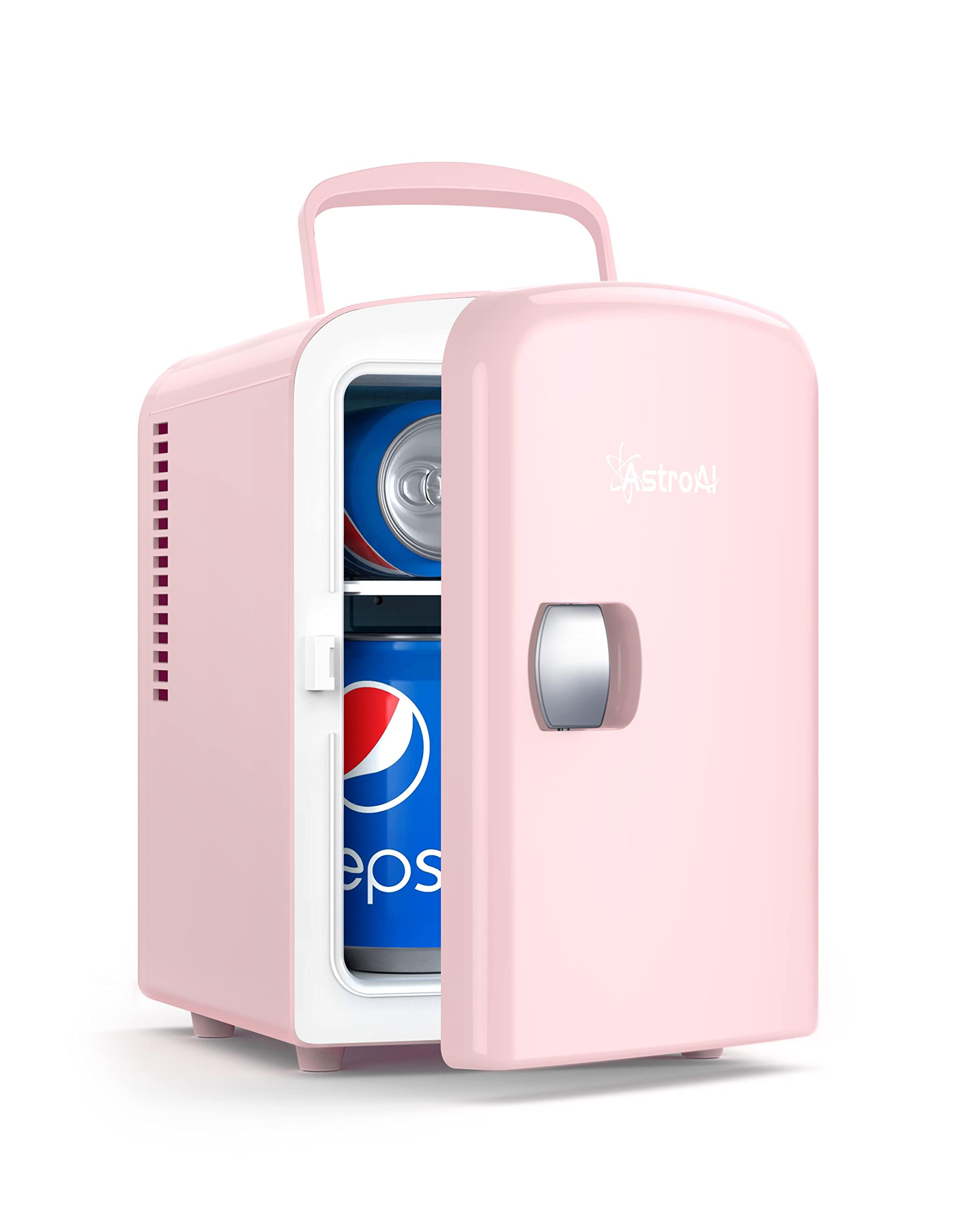 AstroAI Mini Fridge, 4 Liter/6 Can AC/DC Portable Thermoelectric Cooler and Warmer Refrigerators for Mother's Day Gift, Skincare, Beverage, Food, Home, Office and Car, ETL Listed (Pink)