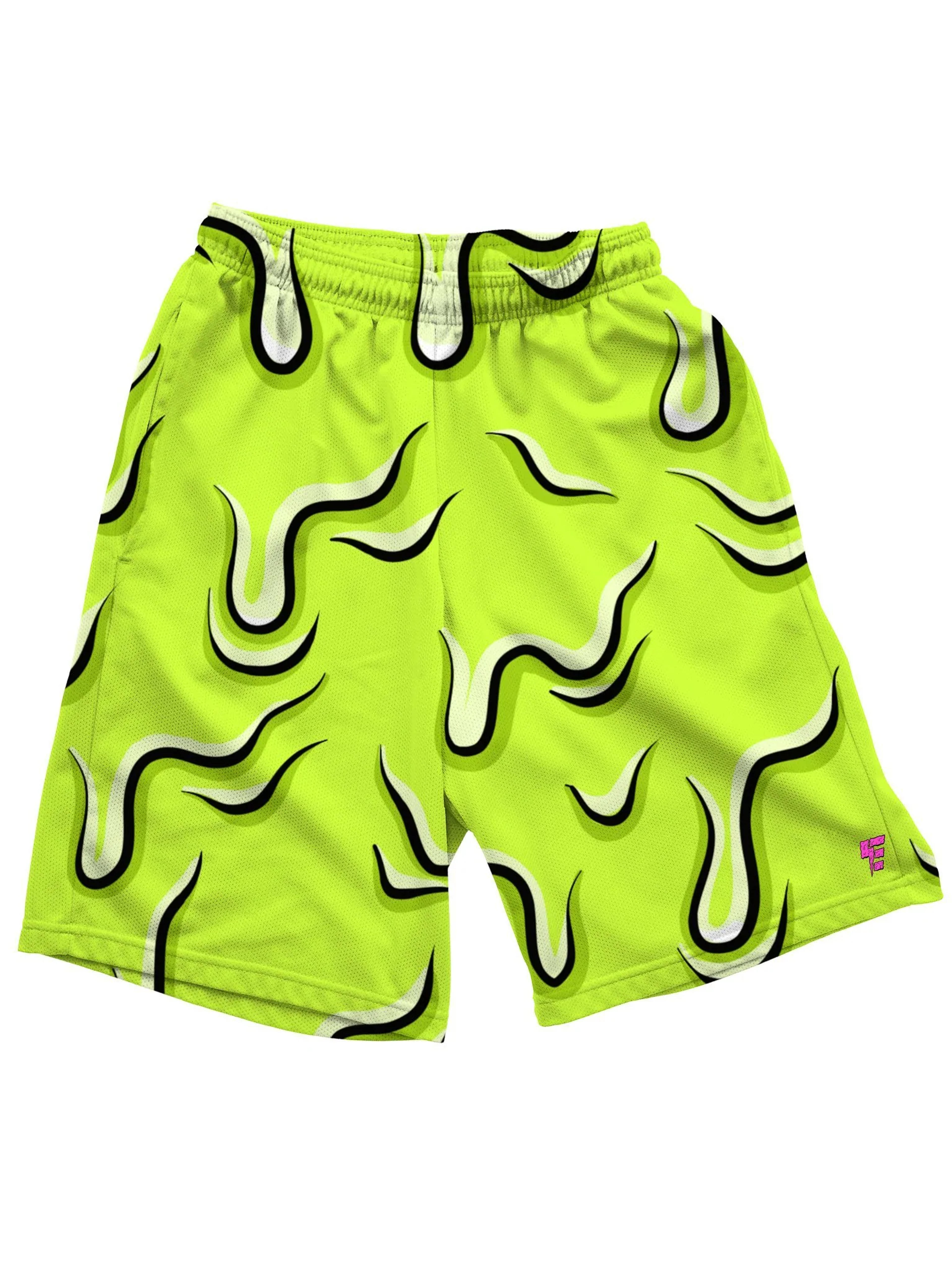 Neon Drippy (Green) Shorts - Electro Threads