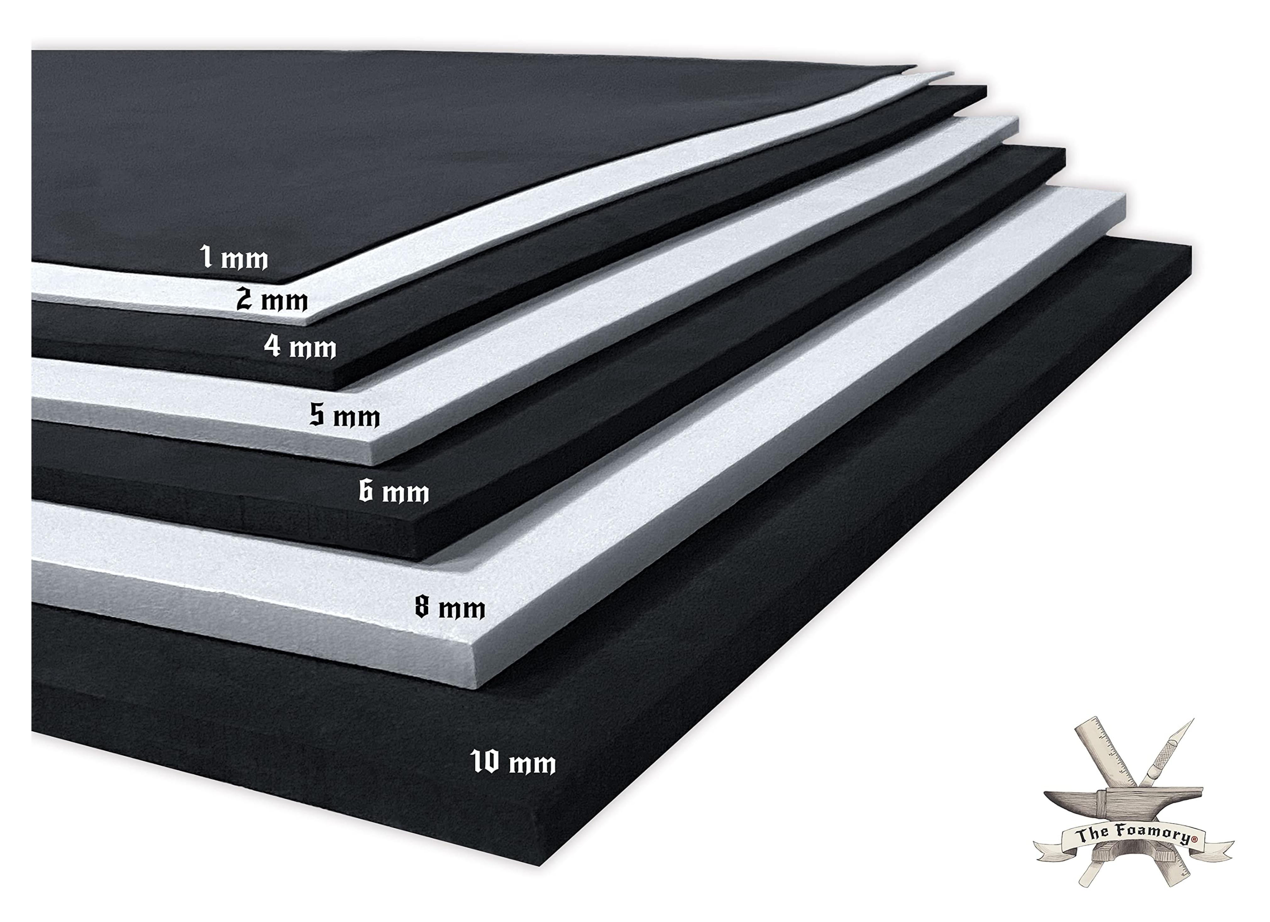 Amazon.com: EVA Foam Cosplay - 2mm (1mm to 10mm) - White or Black - 14" x 39" Sheet - Ultra High Density 85 kg/m3 - by The Foamory : Arts, Crafts & Sewing