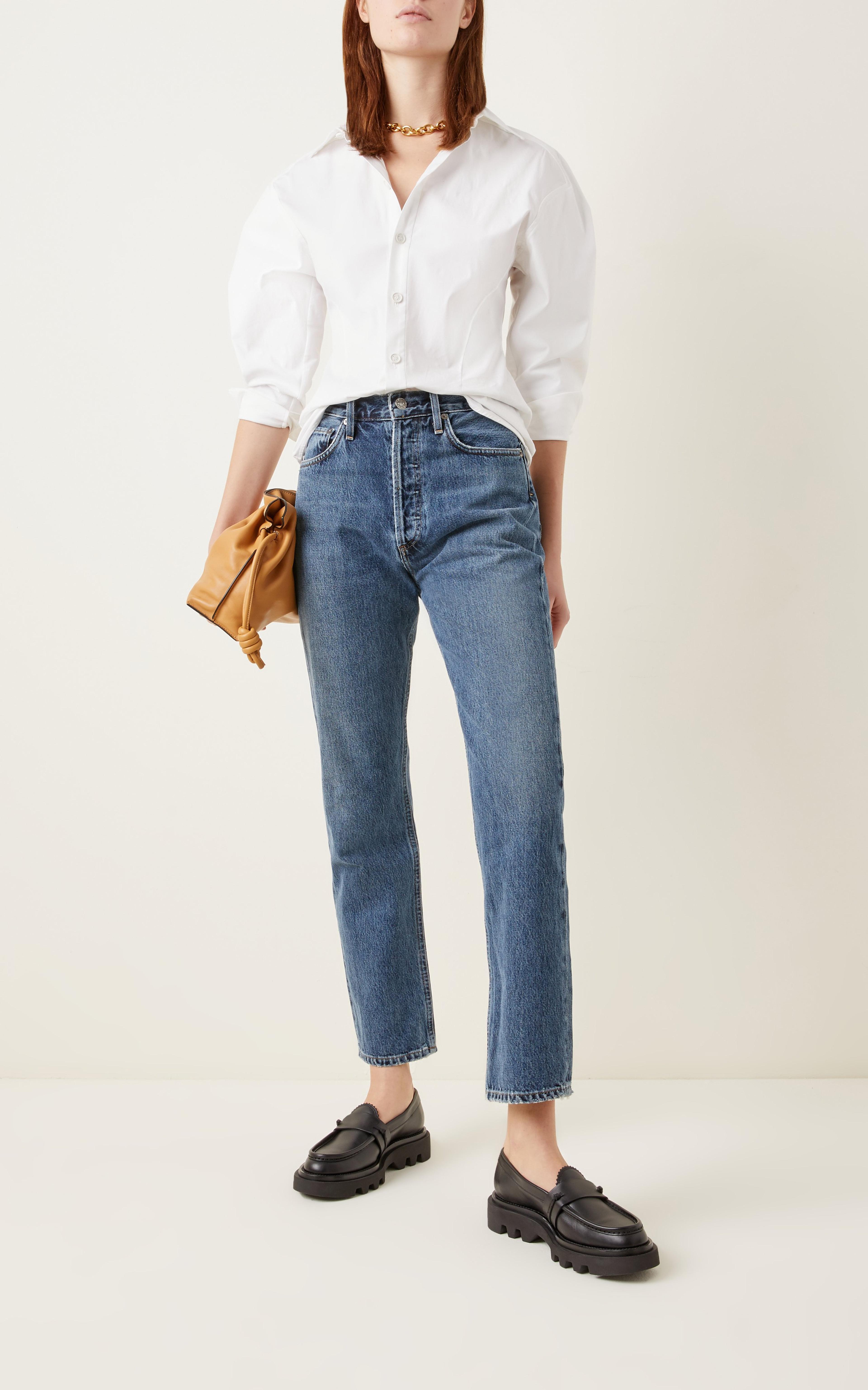 90's Pinch-Waist Rigid High-Rise Organic Cotton Straight-Leg Jeans By Agolde | Moda Operandi