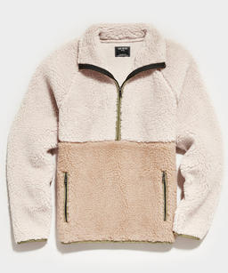 Sherpa Colorblock Pullover in Natural