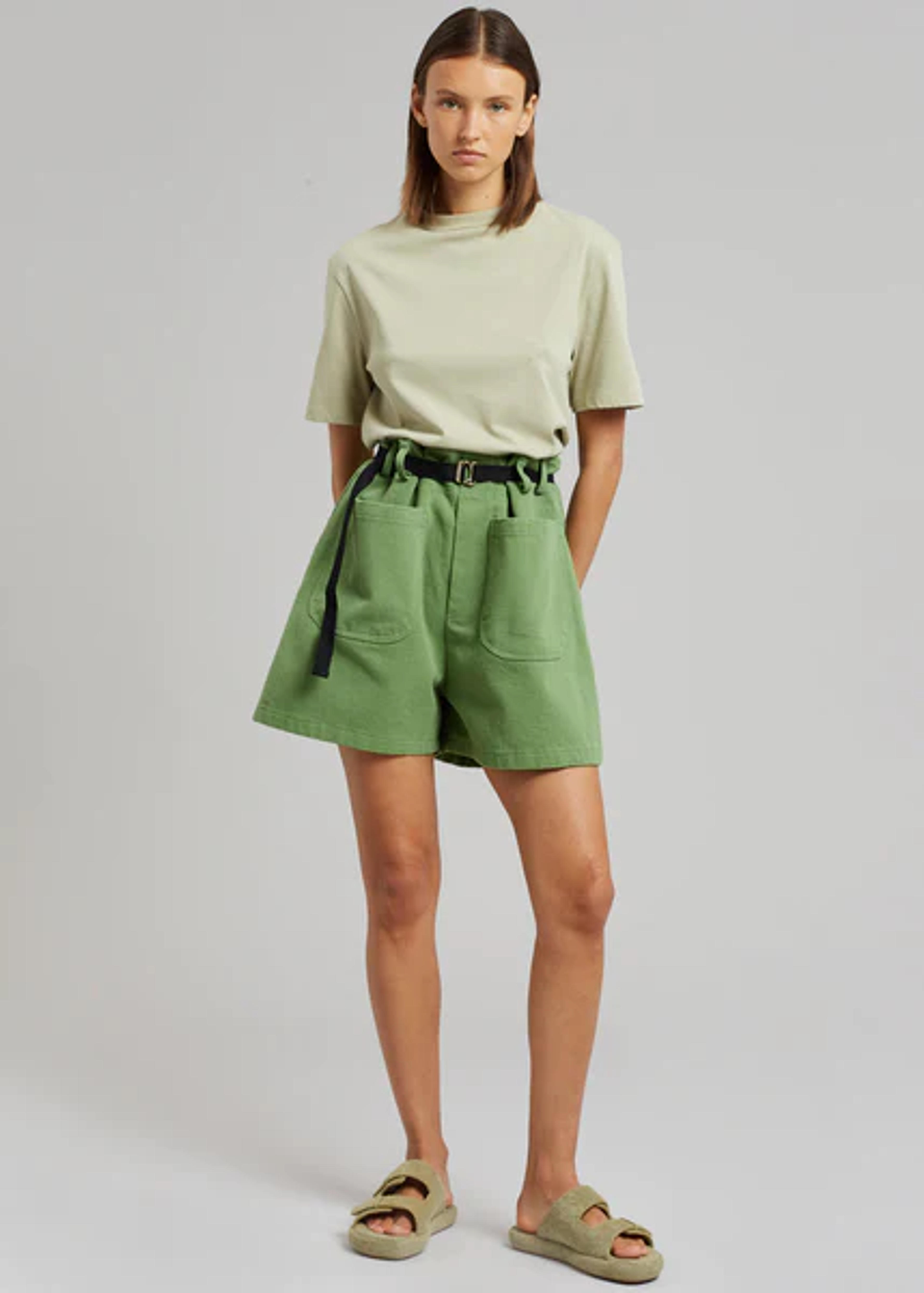 Mae Denim Shorts - Kelly Green – The Frankie Shop