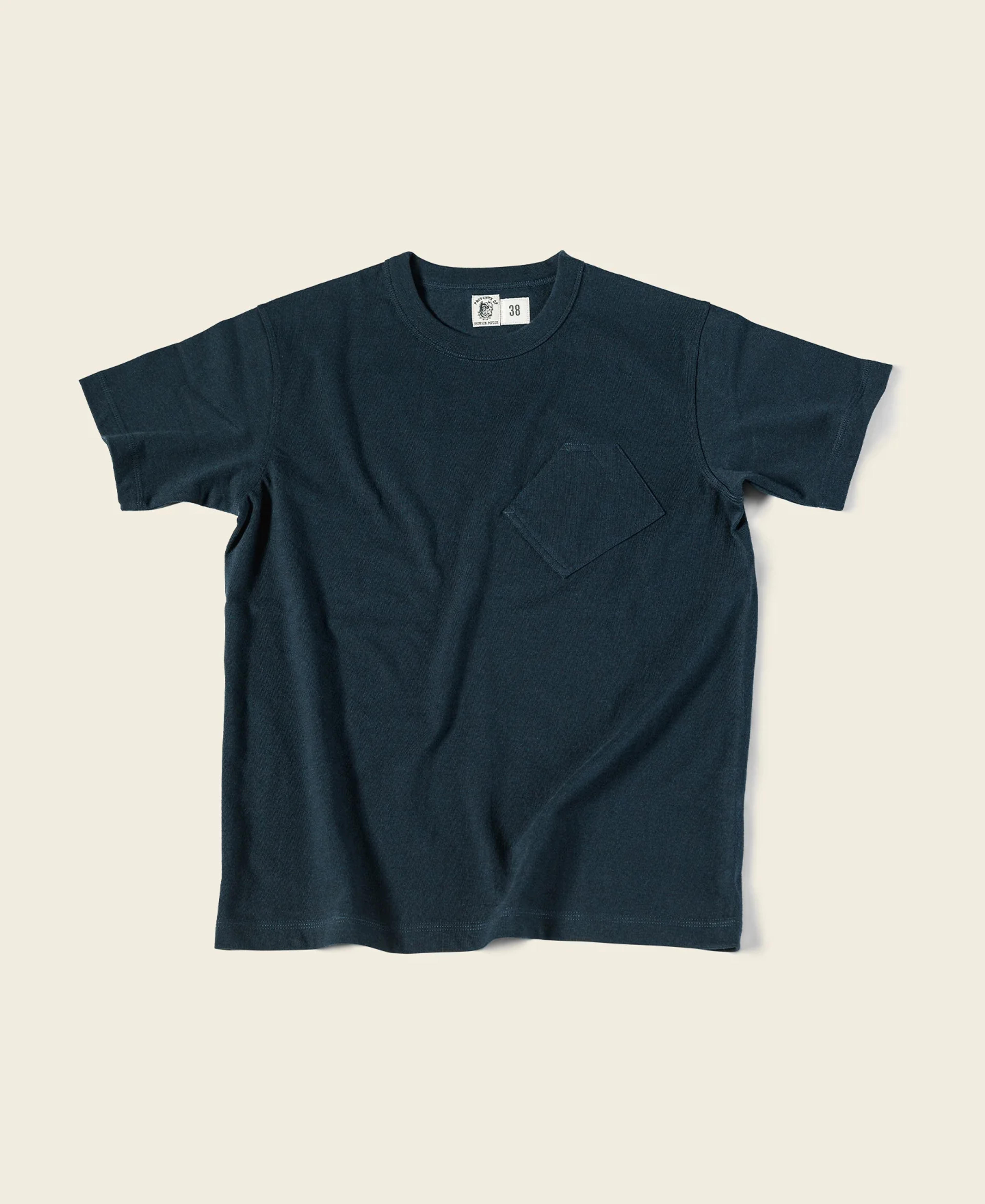 1930s Slanted Pocket Loopwheel Tubular T-Shirt - Navy | Bronson