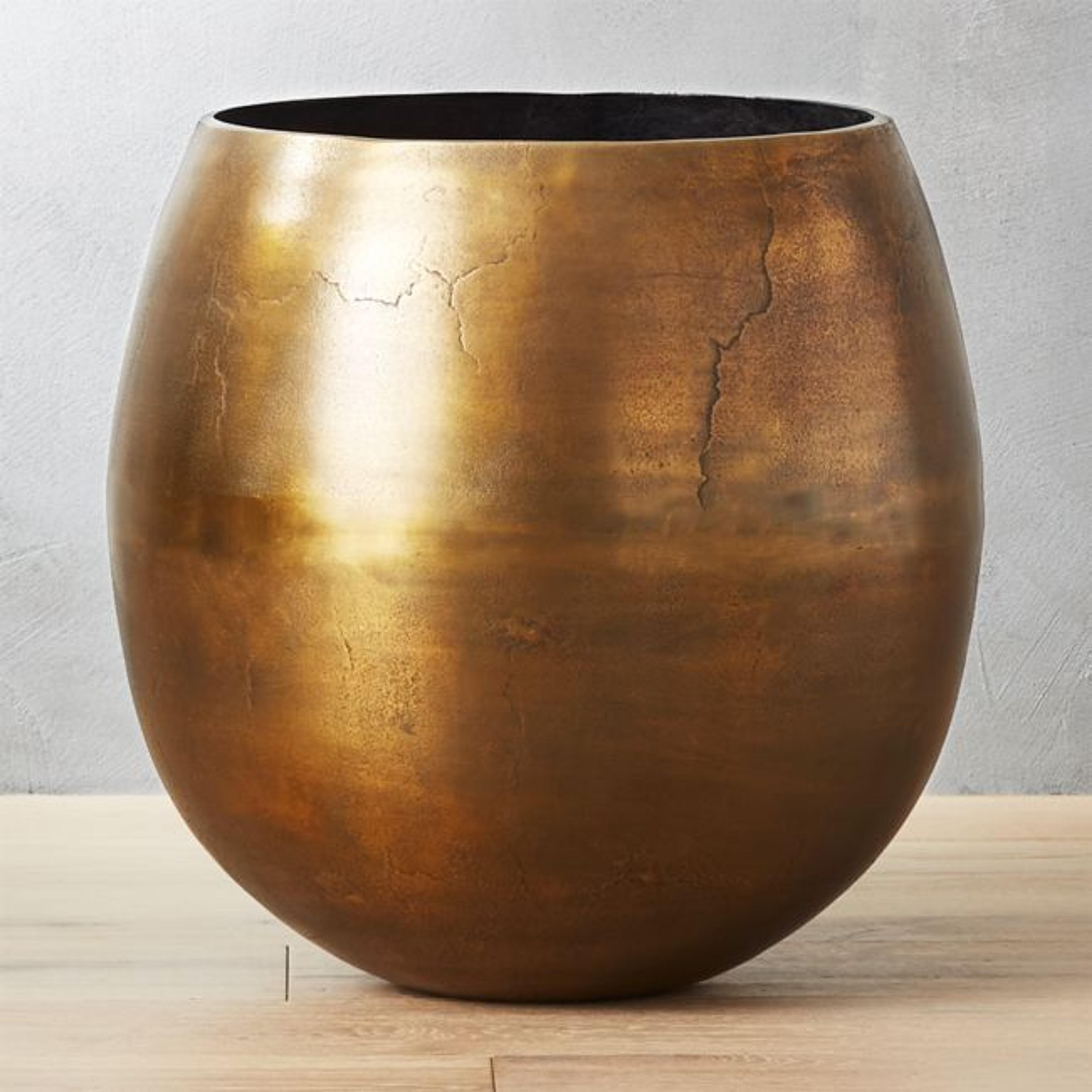 Rough Cast Brass Metal Indoor Planter Large