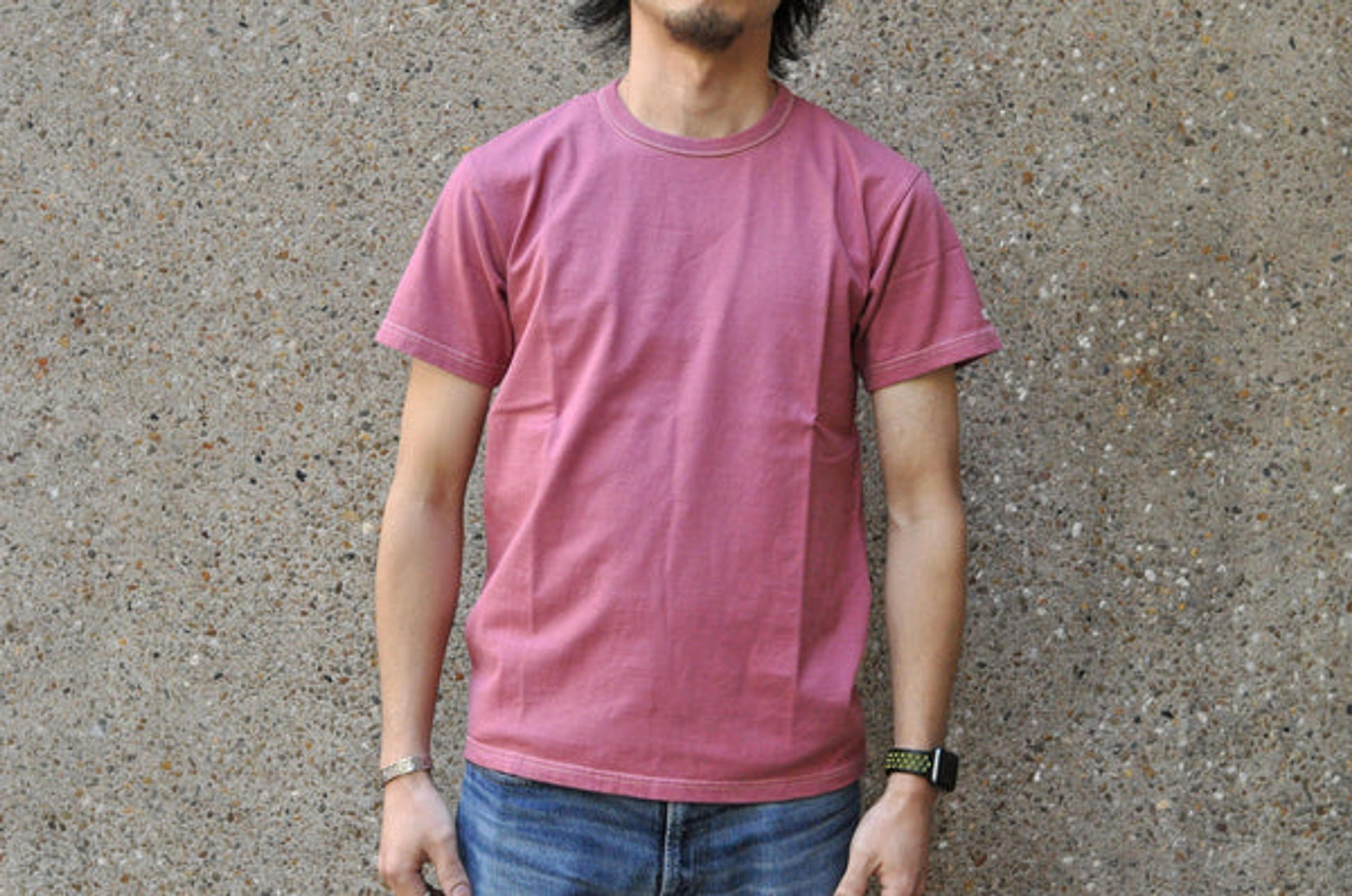 The Flat Head 9oz Loopwheeled Plain Tee (Cherry)